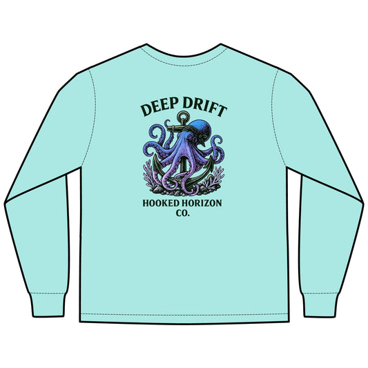 Deep Drift Purple Octopus Unisex Long Sleeve T-Shirt, Ocean Lovers Gift, Casual Wear, Summer Vacation Tee, Beach Bonfire Apparel, Comfortable Everyday Top