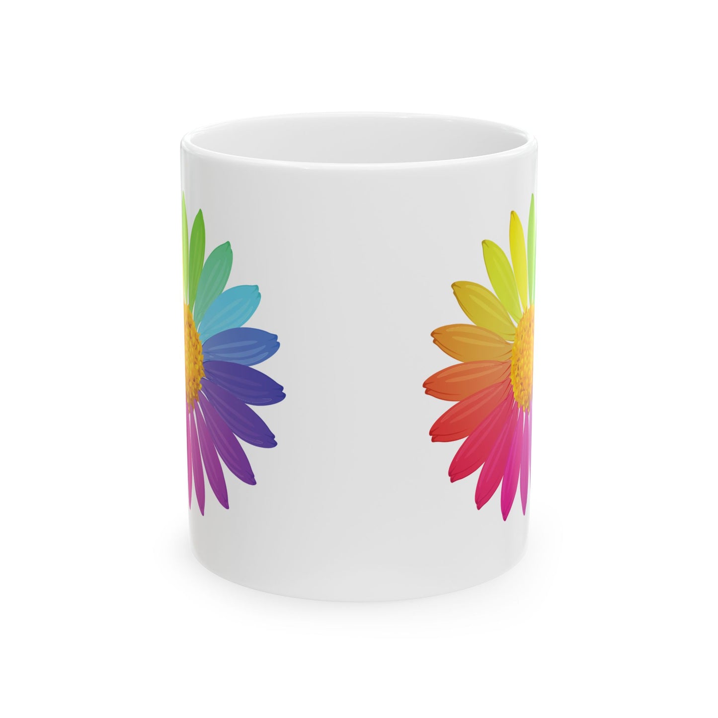 Colorful Floral Ceramic Mug, Vibrant Flower Coffee Cup, Bright Tea Mug for Garden Lovers, Gift for Birthdays, Mother's Day