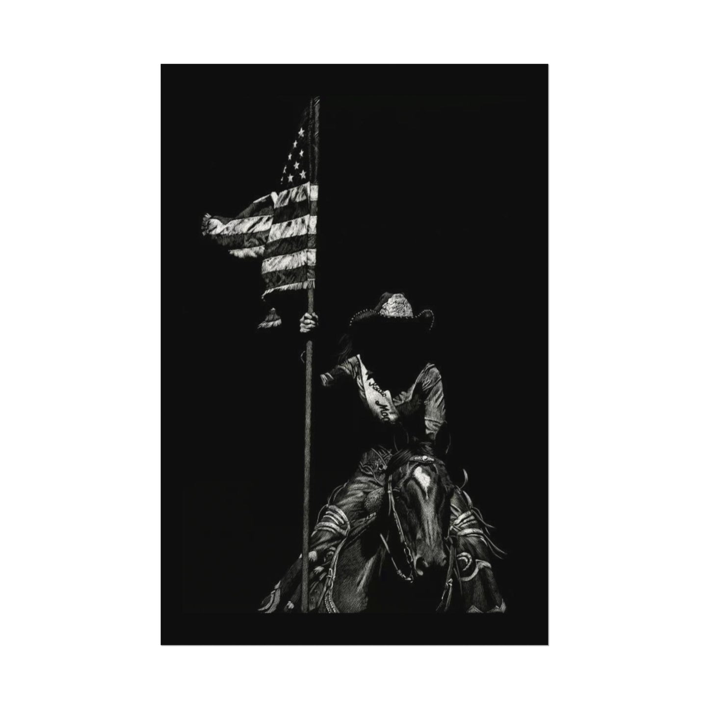 Star Spangled Elegance – Western Textured Watercolor Matte Posters