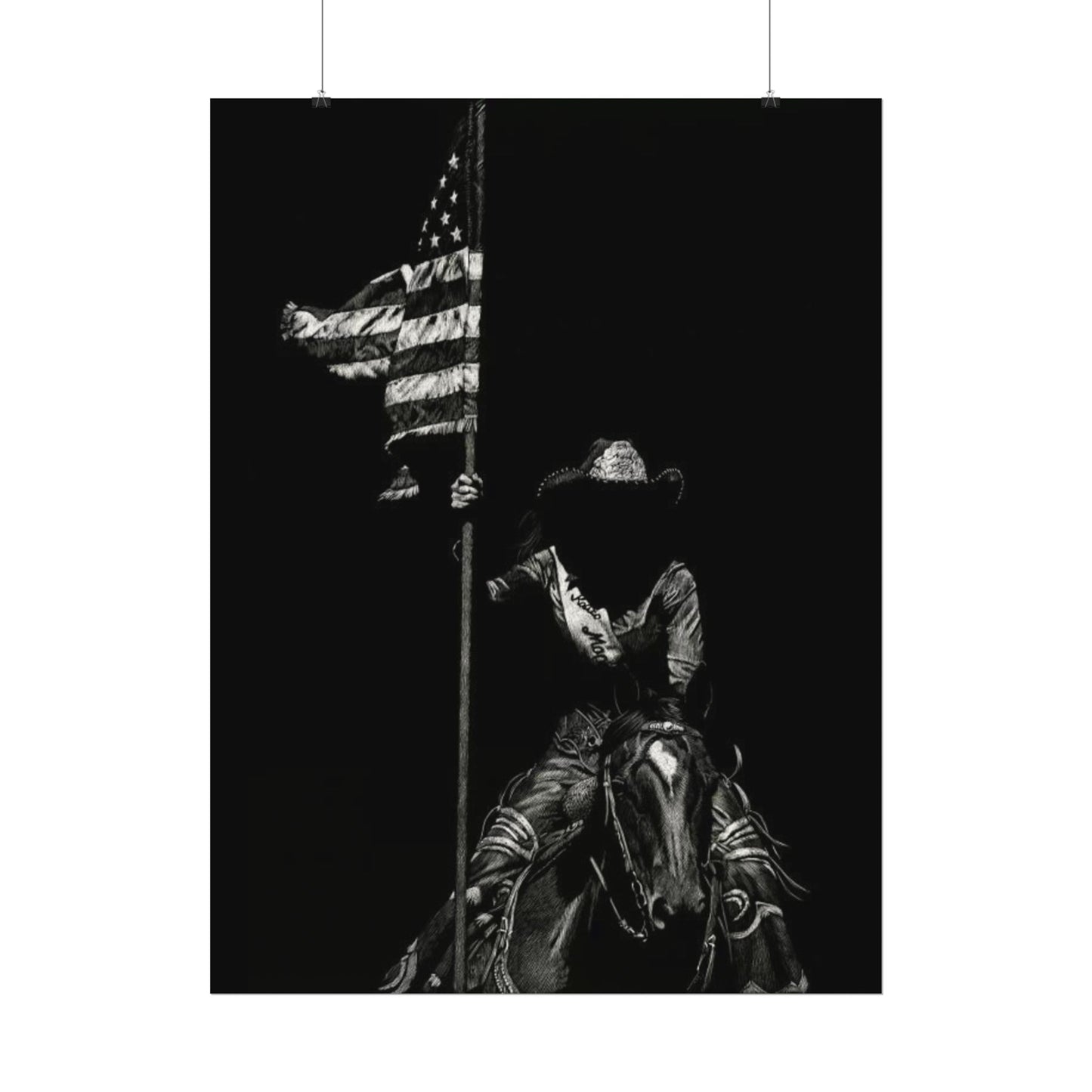 Star Spangled Elegance – Western Textured Watercolor Matte Posters