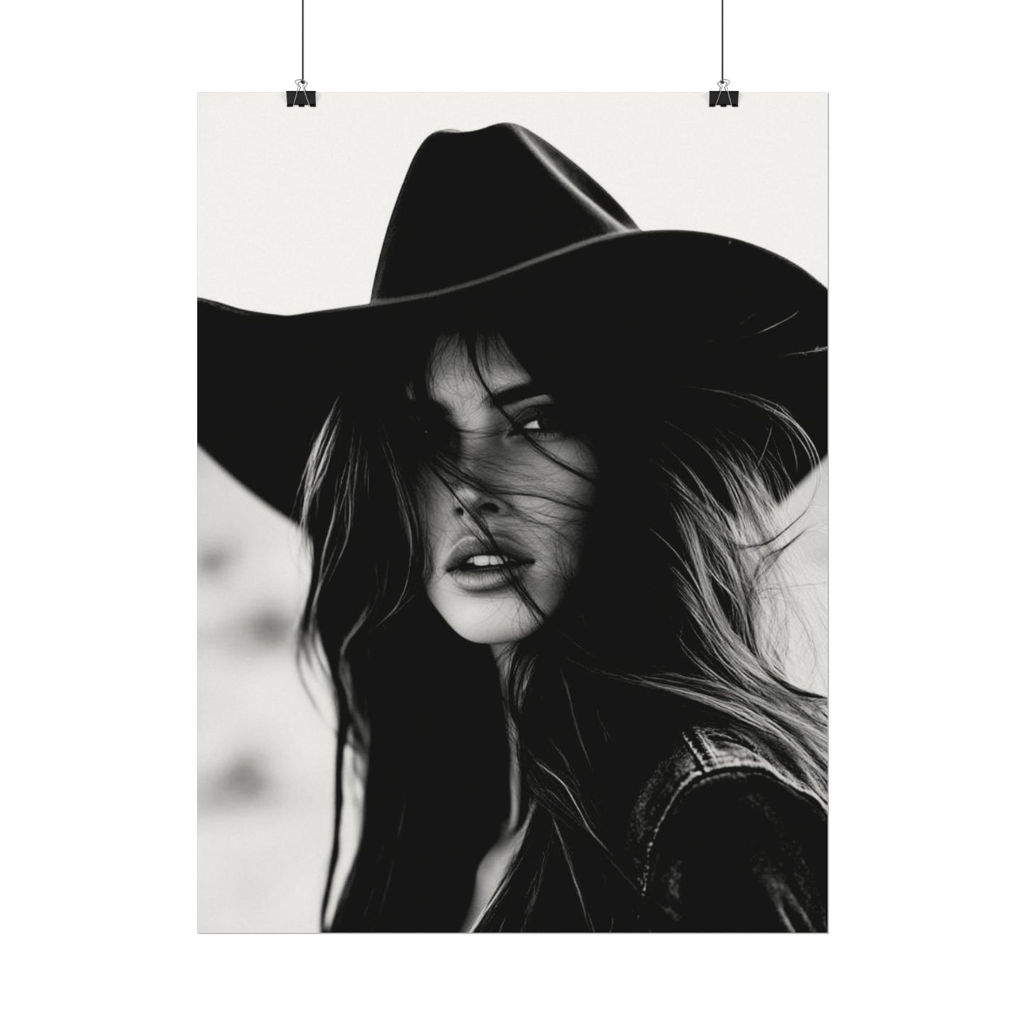 Smoldering Gaze – Western Textured Watercolor Matte Posters