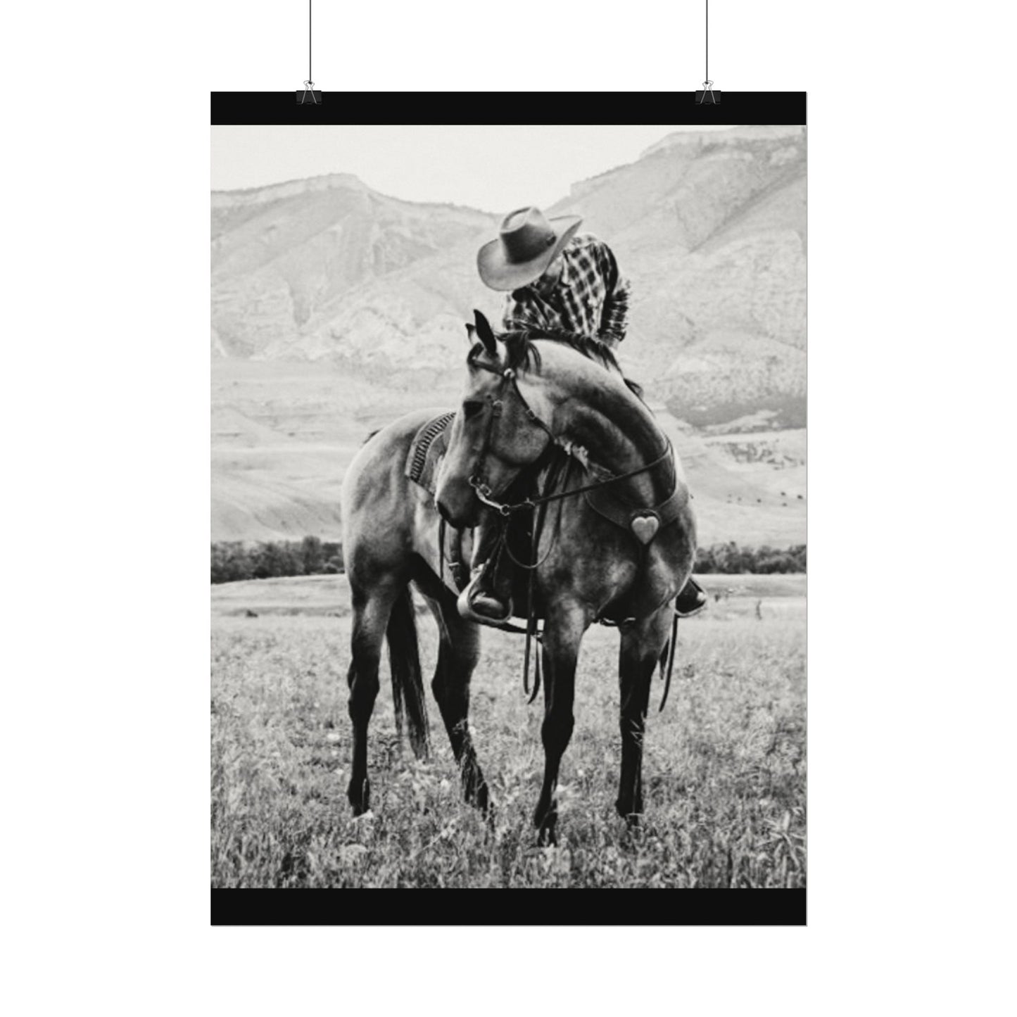 Love In The Saddle – Western Textured Watercolor Matte Posters
