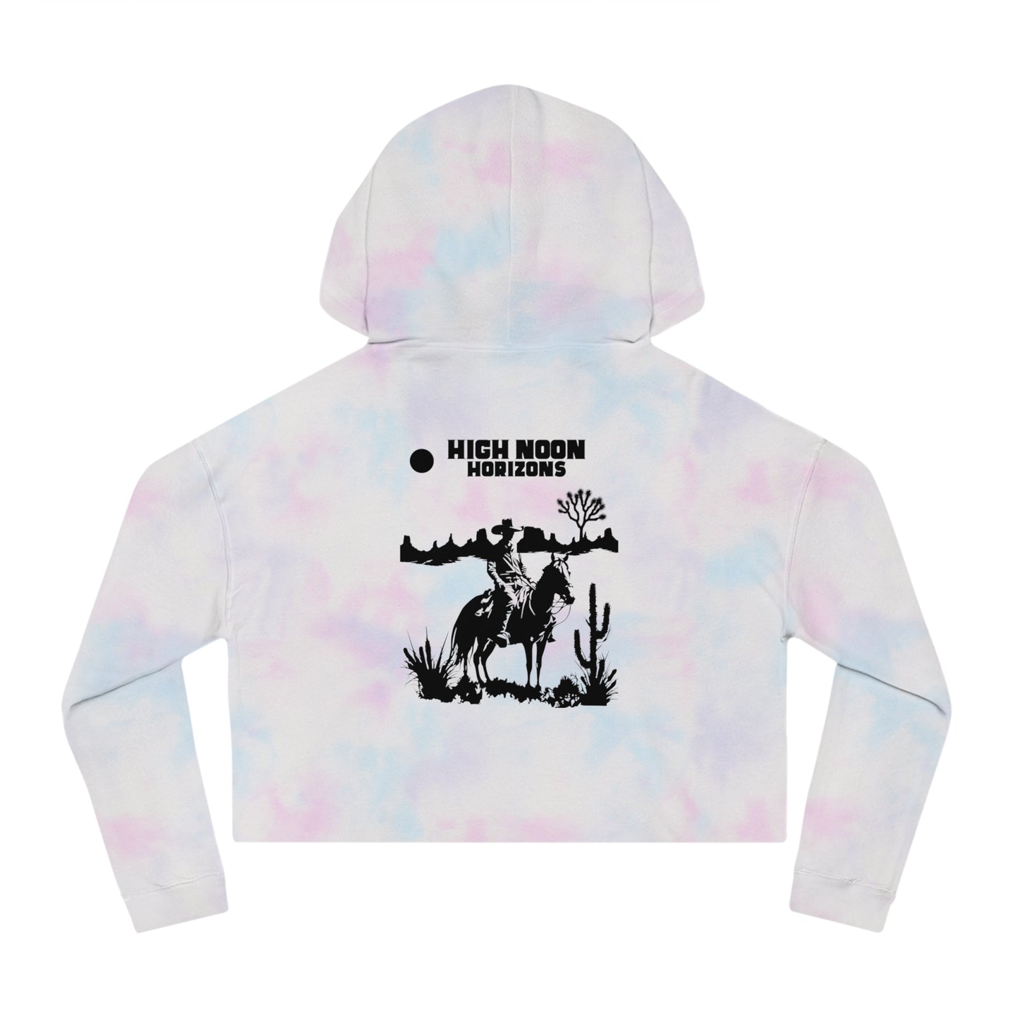 Cropped Hoodie with Western Designs, Casual Streetwear, Gift for Cowgirls, Boho Style, High Noon Horizons Sweatshirt