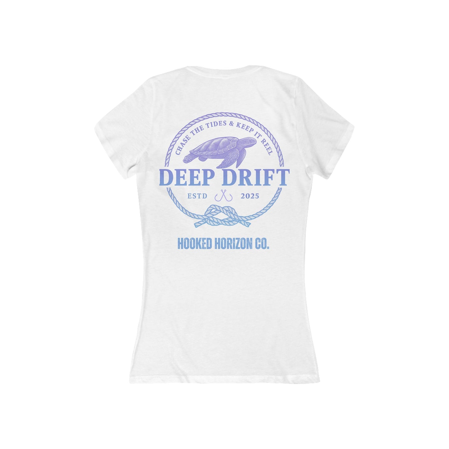 Purple  Deep Drift Women's V-Neck Tee - Turtle PinkCasual Style, Gift for Beach Lovers, Summer Wear, Travel Outfit, Comfortable Tee