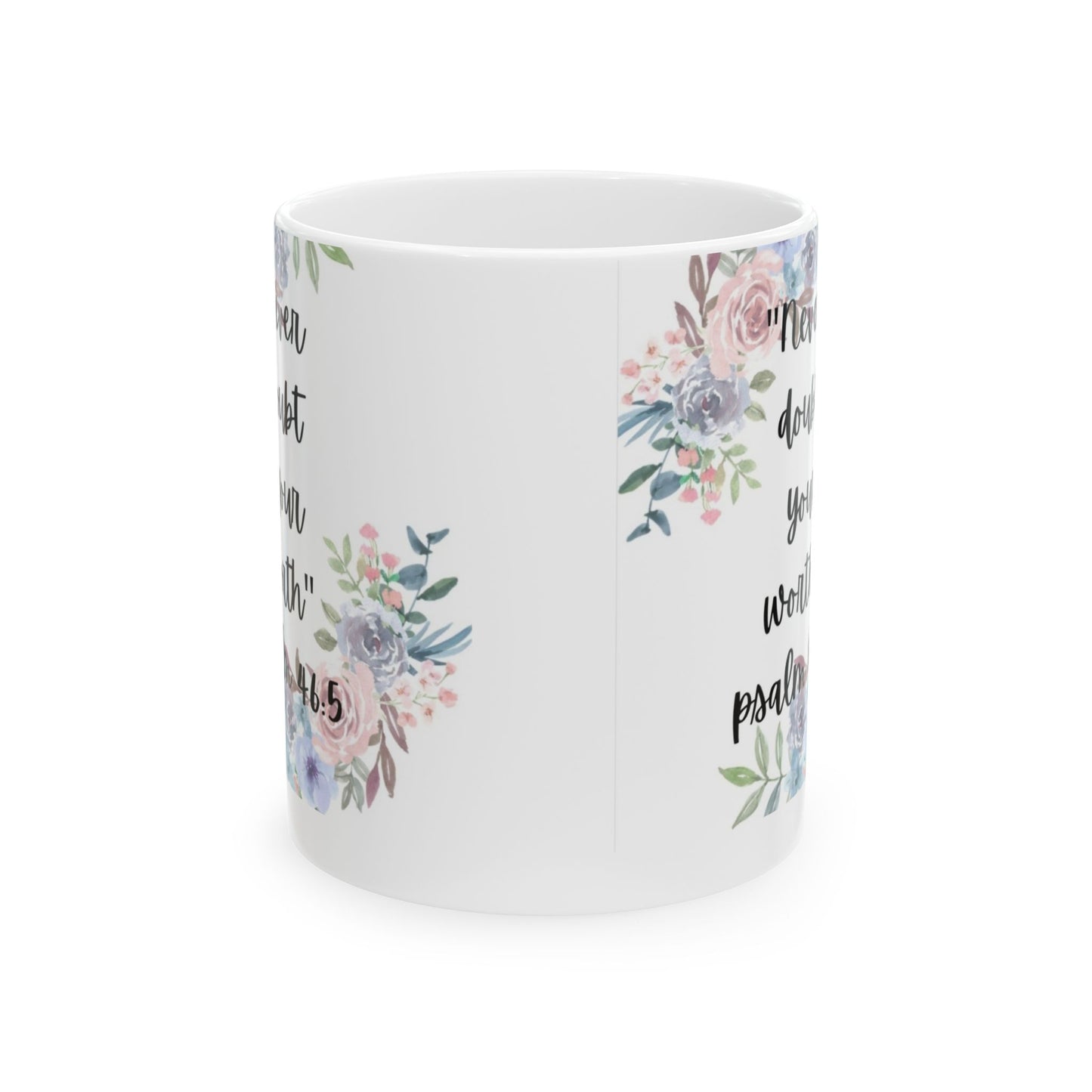 Inspirational Floral Quote Mug, Motivational Coffee Cup for Women, Encouragement Gift, Bible Verse Mug for Friend, Home and Office