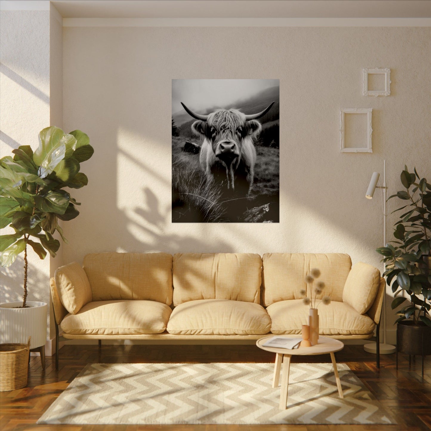 The Horned Guard – Western Textured Watercolor Matte Posters