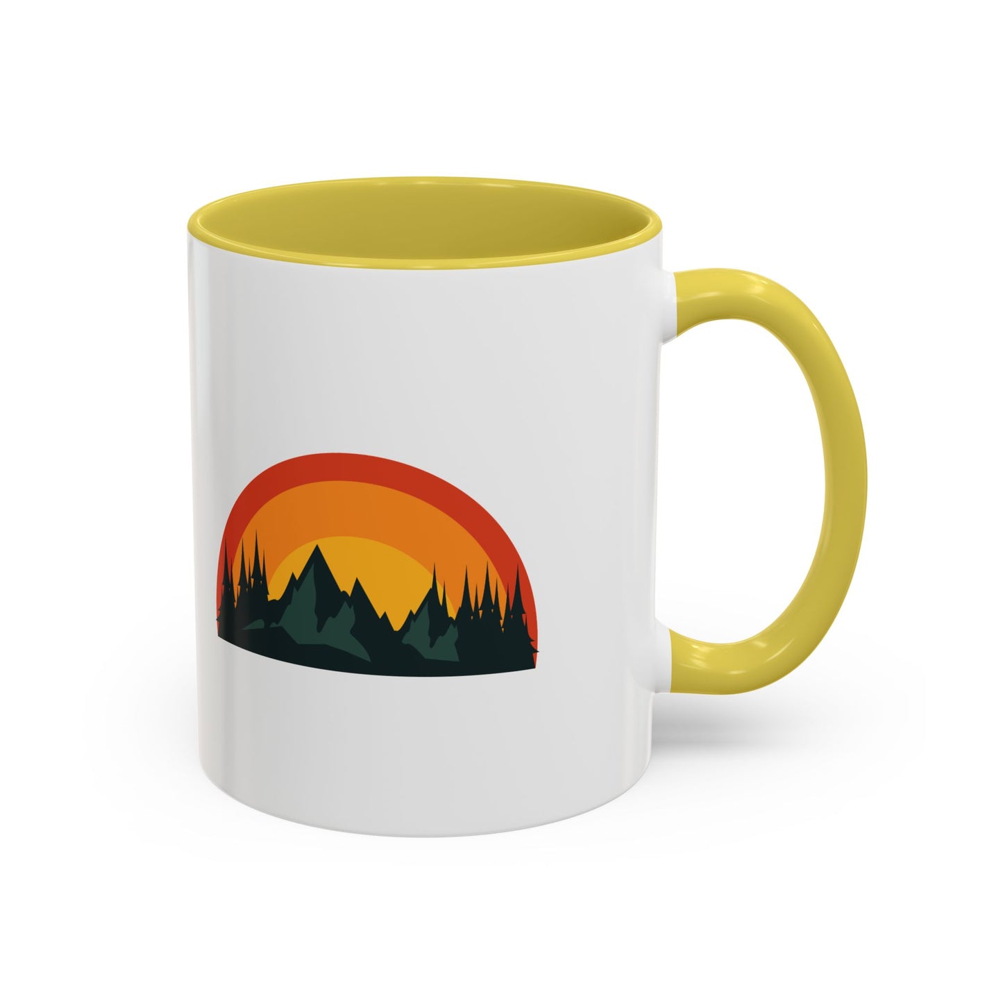 Red, Orange, Yellow Colorful Mountain Sunset Mug, Perfect Gift for Nature Lovers, Cozy Coffee Mug, Campfire Memories, Adventurer's Drinkware