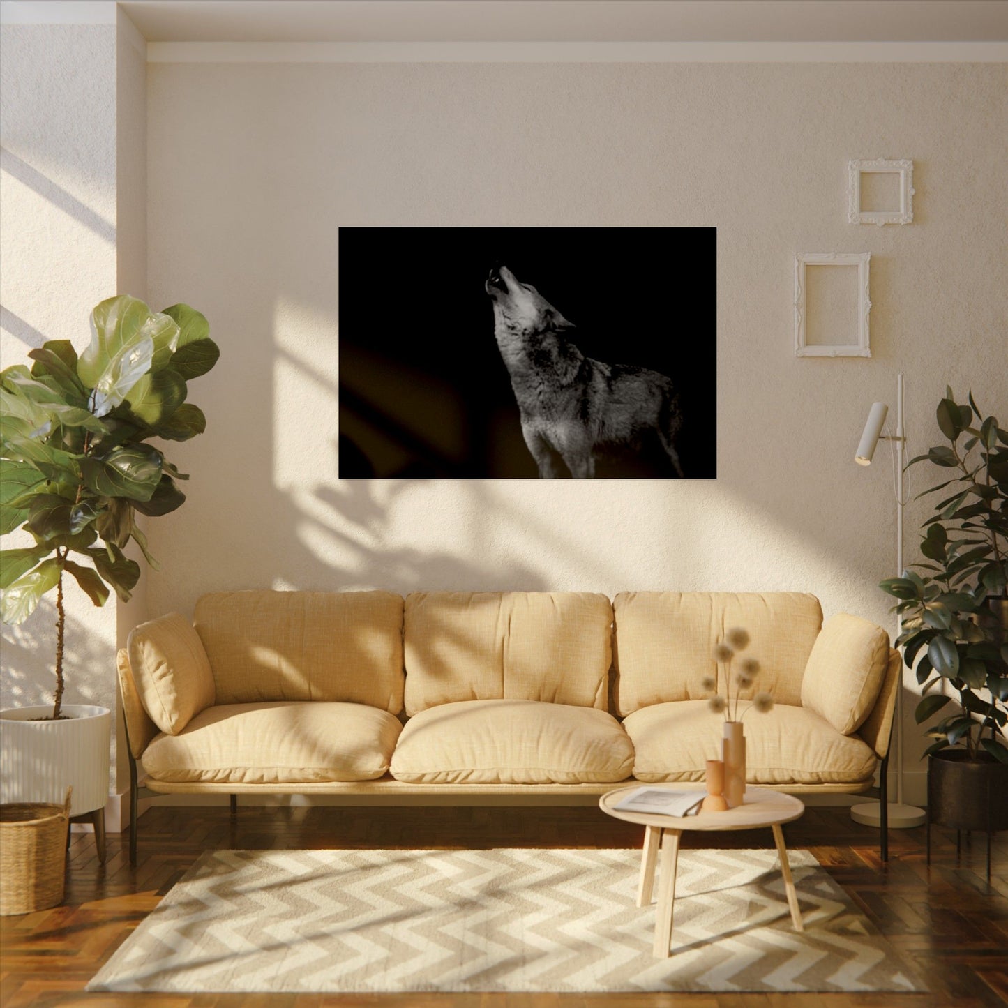 Howling At The Moon– Western Textured Watercolor Matte Posters