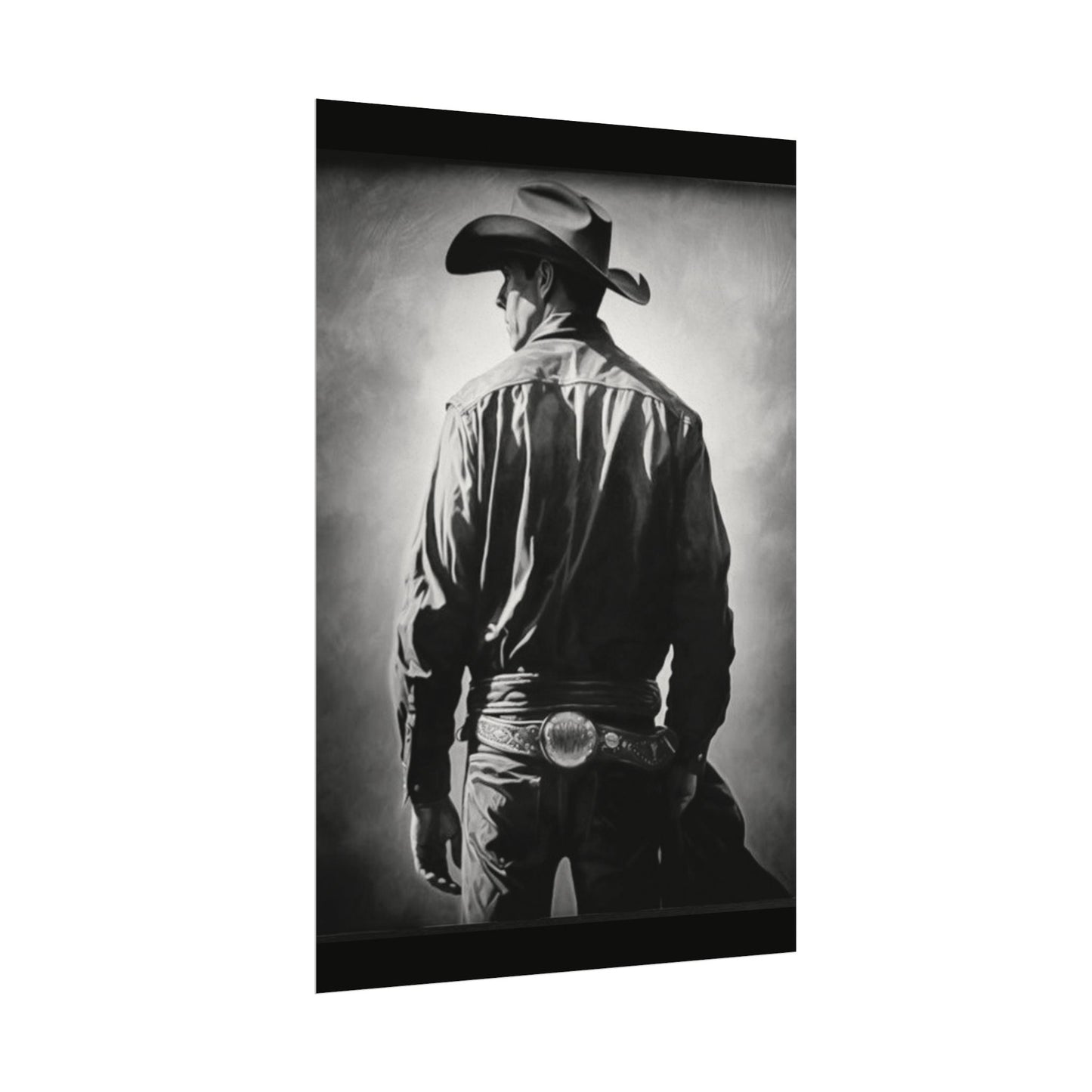 The Lone Rider – Western Textured Watercolor Matte Posters