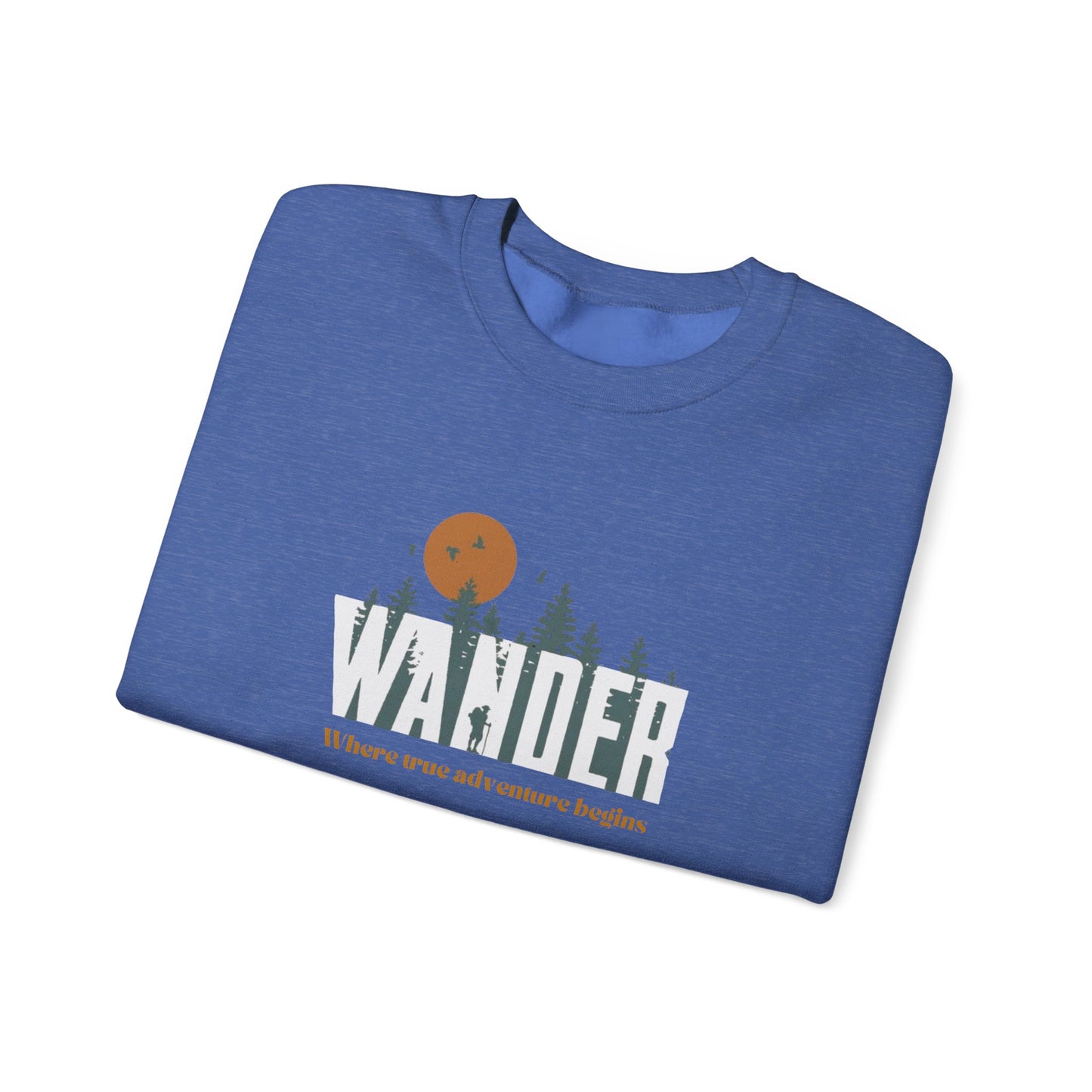 Wander Crewneck Sweatshirt - Cozy Adventure Sweater for Nature Lovers, Perfect for Camping, Travel, Gifts