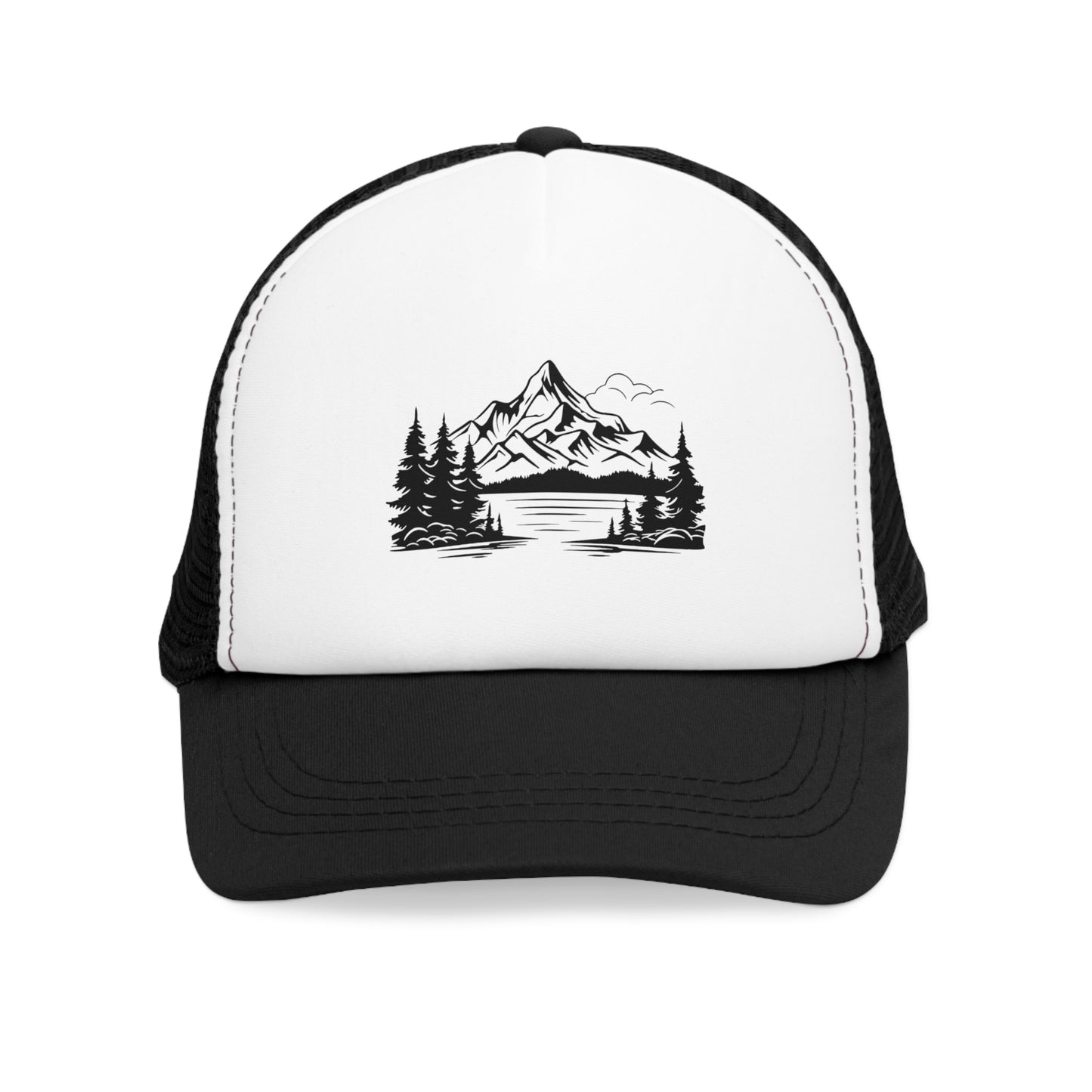 Mountain Range Trucker Hat, Nature Lovers Adjustable Cap