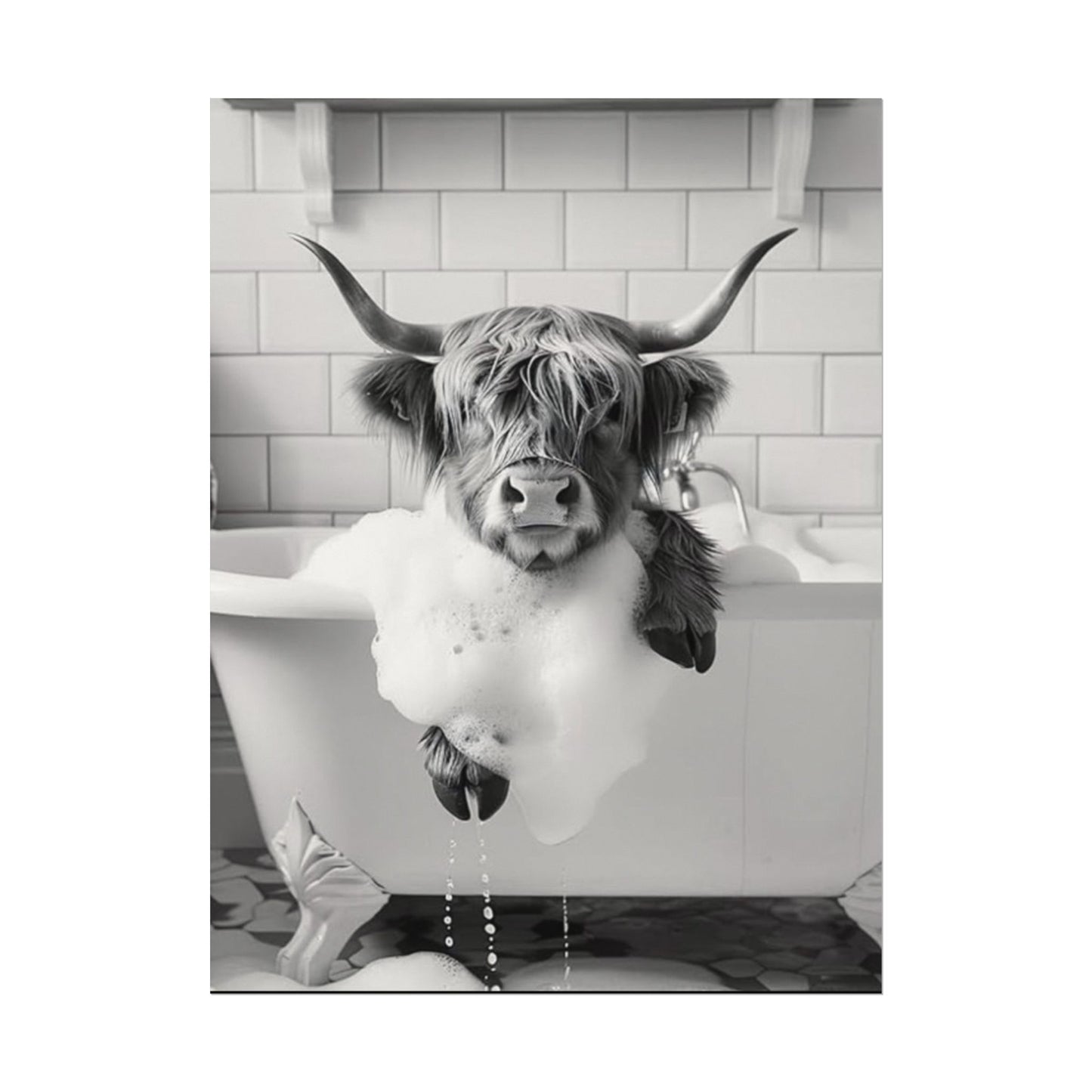 Hoofs & Suds – Western Textured Watercolor Matte Posters