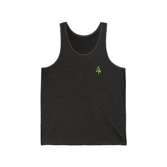 Arrow Ridge Unisex Jersey Tank Top with Scenic Graphic, Summer Casual Wear, Adventure Tank, Perfect for Hiking or Beach Days, Gift for Nature Lovers