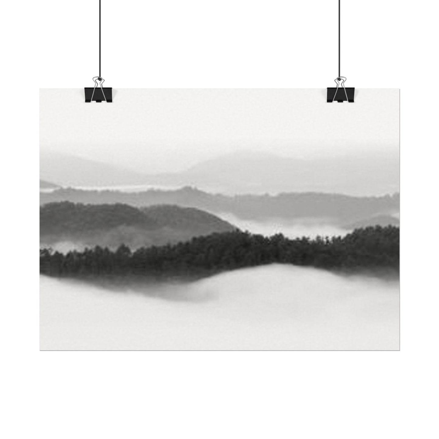 Smokey Mountain Range– Western Textured Watercolor Matte Posters