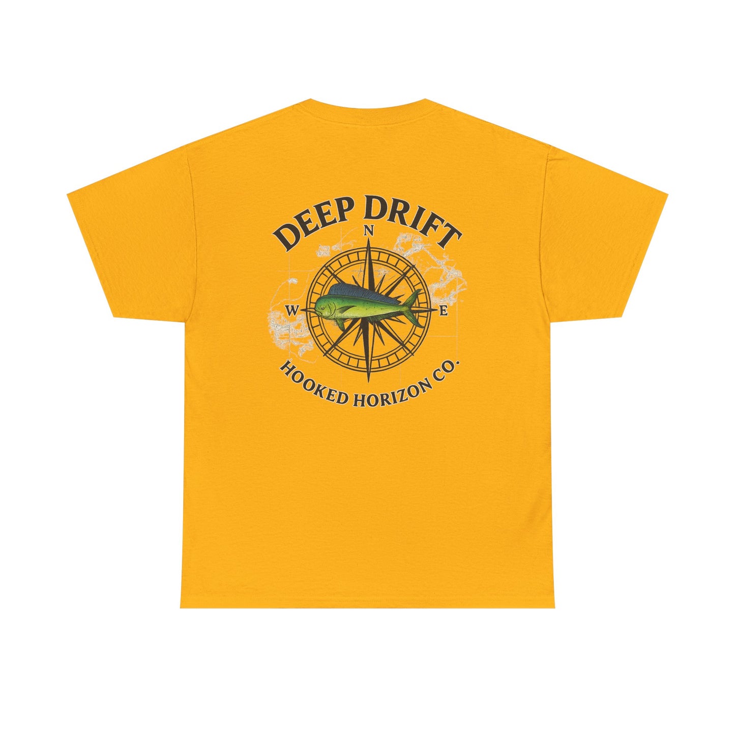 Compass Fishing T‑Shirt — "Deep Drift" Compass Design by Hooked Horizon Co.