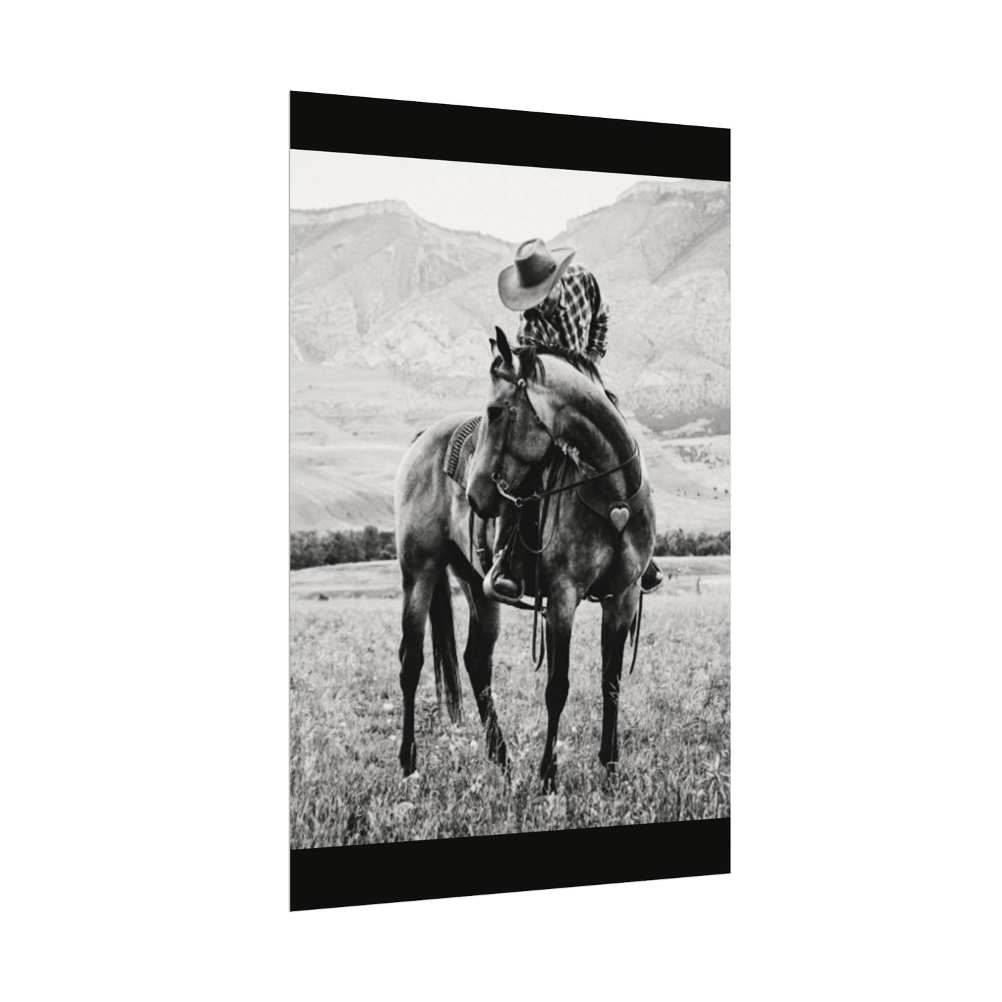 Love In The Saddle – Western Textured Watercolor Matte Posters