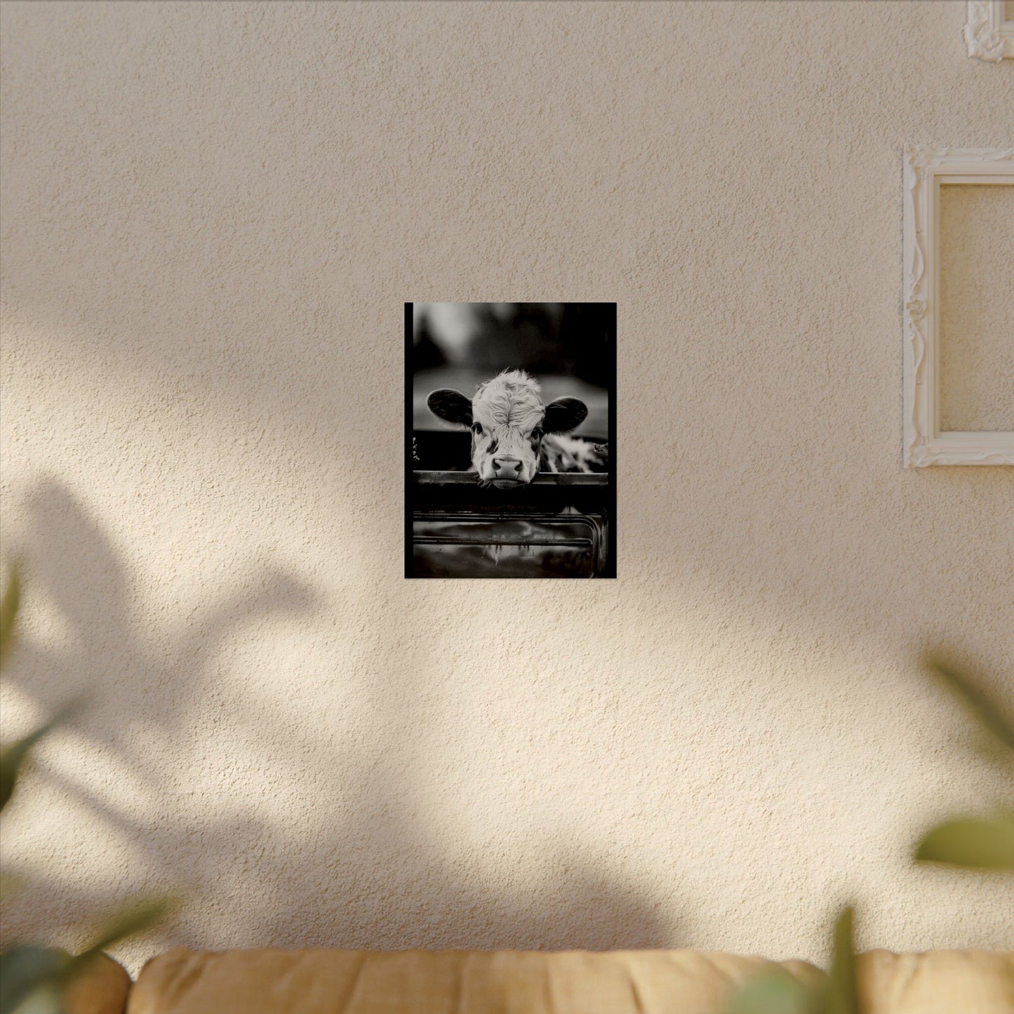 Back Seat Bovine – Western Textured Watercolor Matte Posters