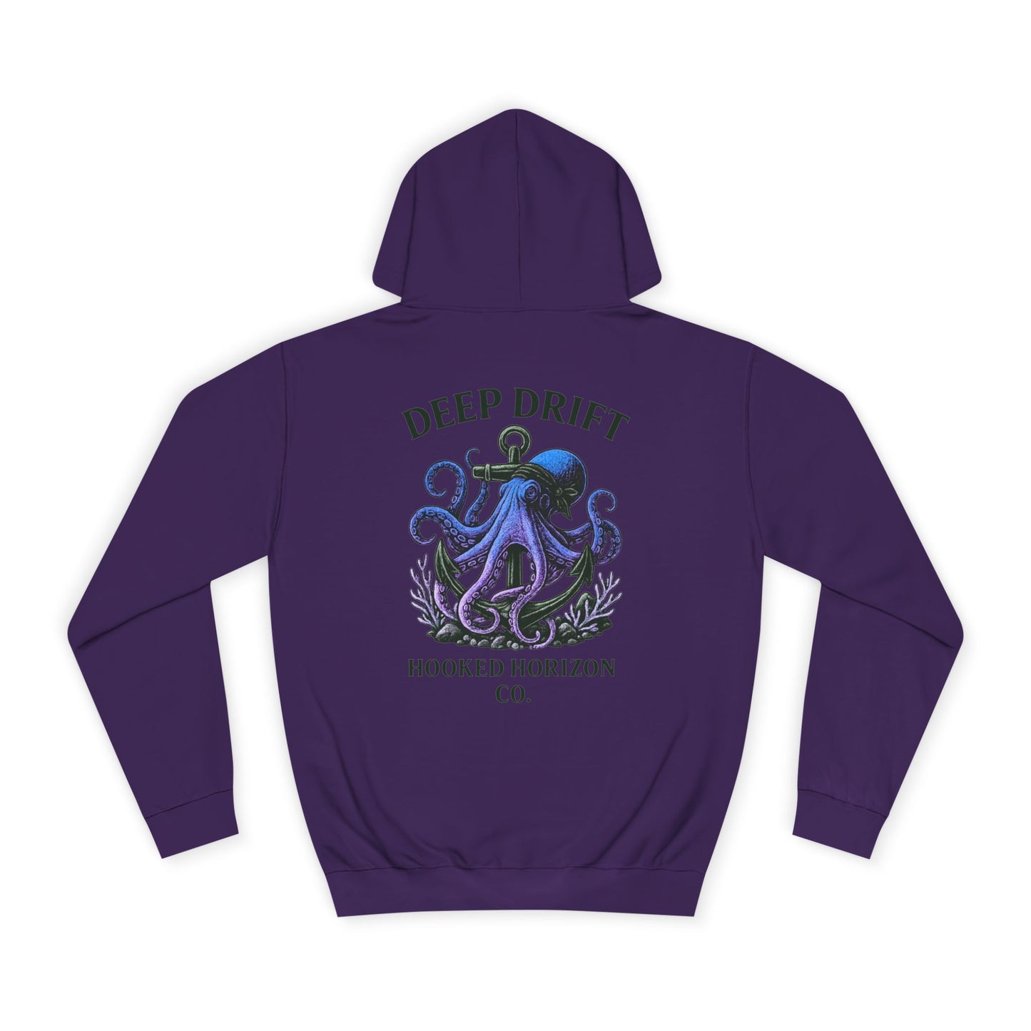 Deep Drift Octopus Unisex College Hoodie, Cozy College Sweatshirt, Nautical Hoodie Gift, Ocean Lover Apparel, Beach Theme Fashion