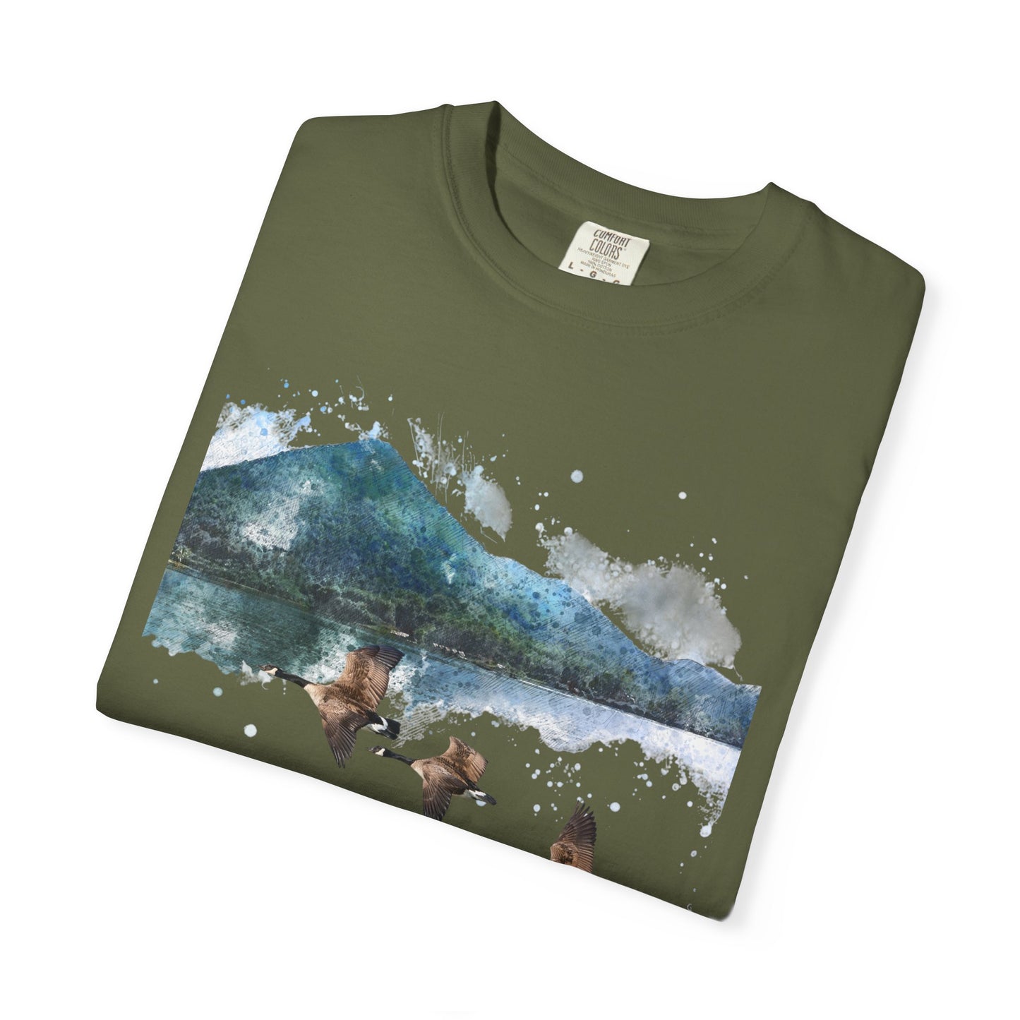Geese Wildlife Adventure Tee Unisex Garment-Dyed T-shirt, Boho Nature Tee, Camping Shirt, Adventure Apparel, Gift for Wilderness Lovers