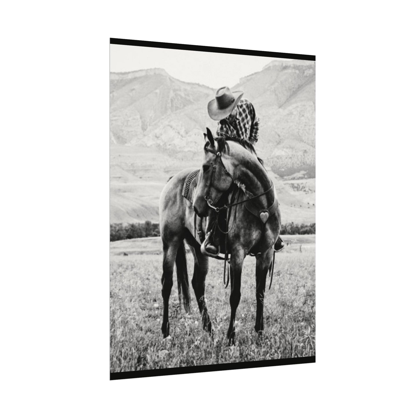 Love In The Saddle – Western Textured Watercolor Matte Posters
