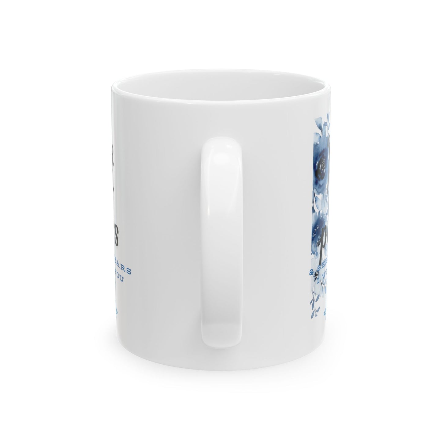 Inspirational Prayer Ceramic Mug, Floral Coffee Cup, Gift for Friends, Encouragement, Faith-based, Uplifting Quote