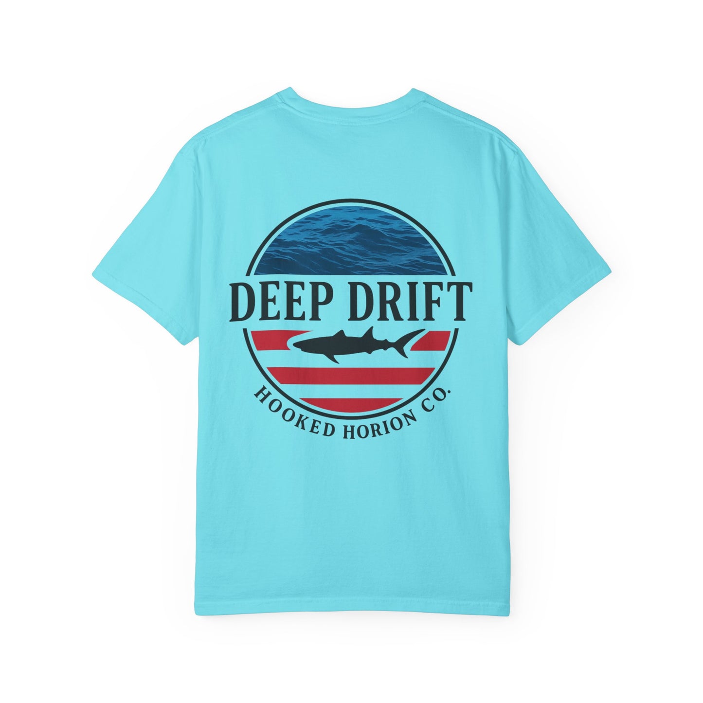 USA Deep Drift Fishing T-Shirt - RED, WHITE & BLUE Fishing Tee for Angler Lovers, Shark Lovers, Ocean Tee