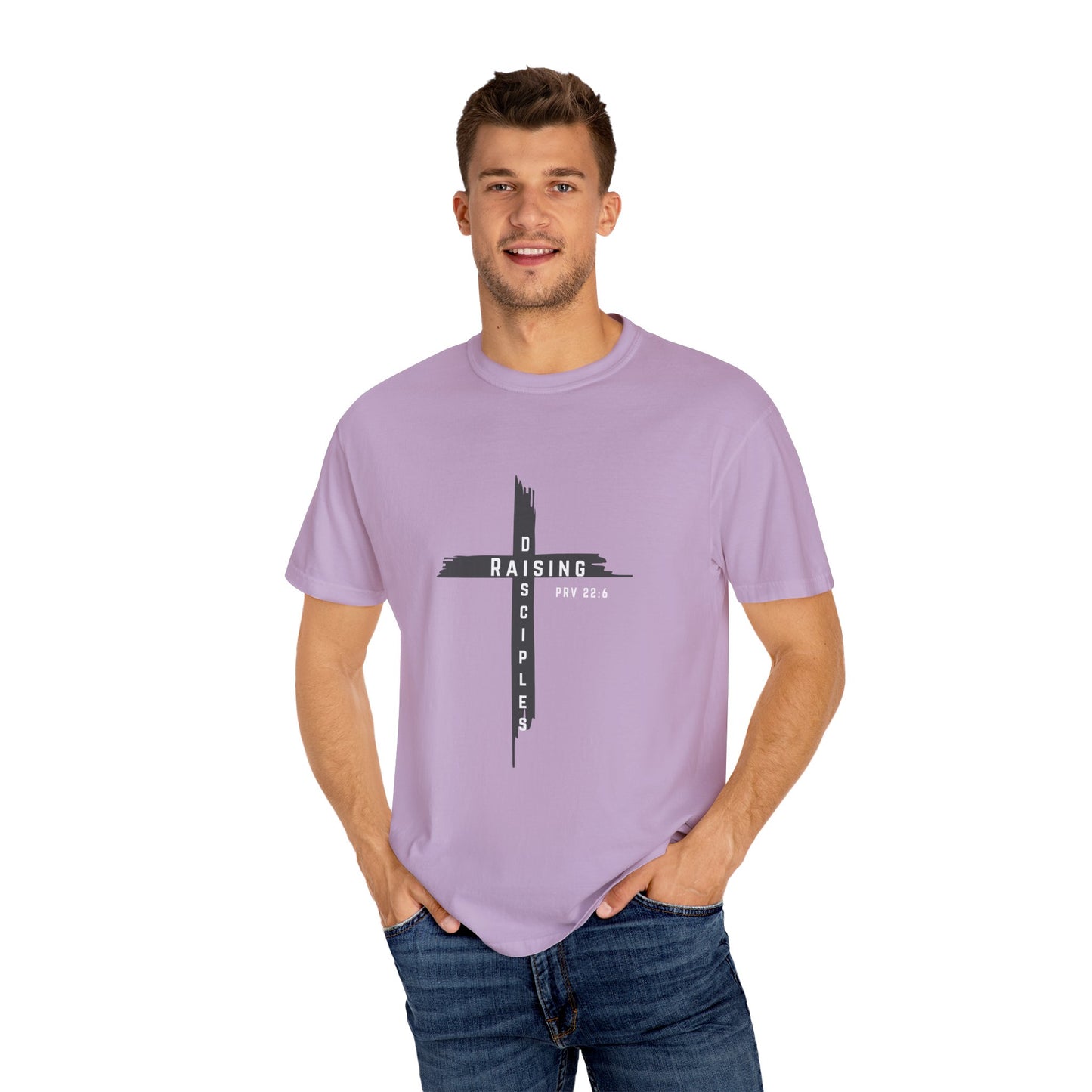 Raising Disciple Garment-Dyed T-Shirt for Faith Wear, Christian Apparel, Spiritual Gift, Youth Group Outfit, Church Merchandise,