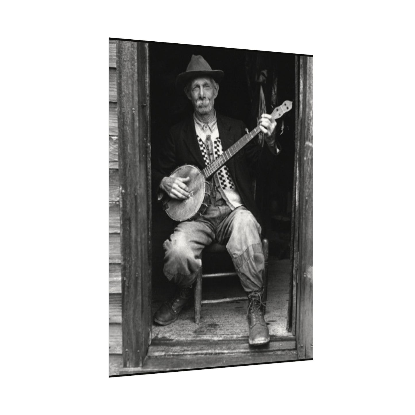 Strings In The Still – Western Textured Watercolor Matte Posters