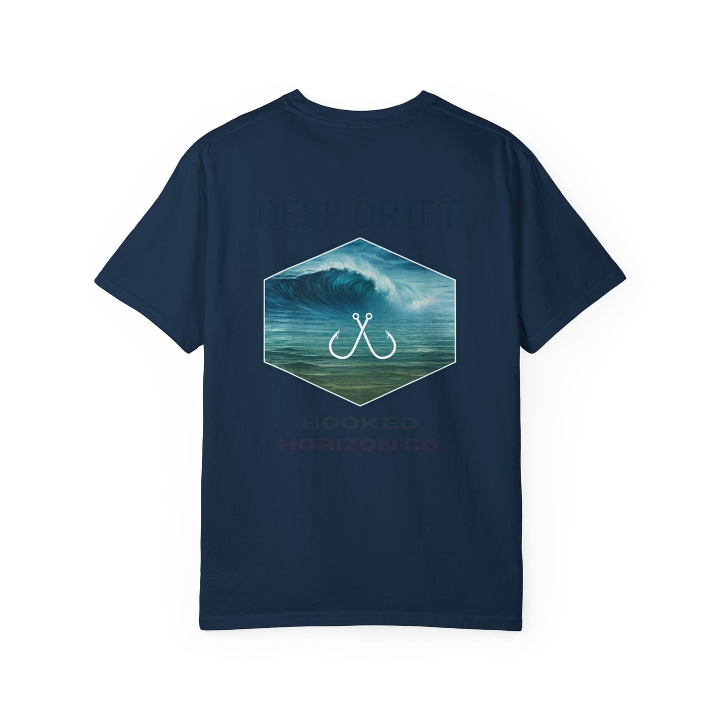 Deep Drift Wave Break Fishing T-Shirt - Ocean-inspired Fishing Tee for Angler Lovers, Hooked Horizon Co. Tee