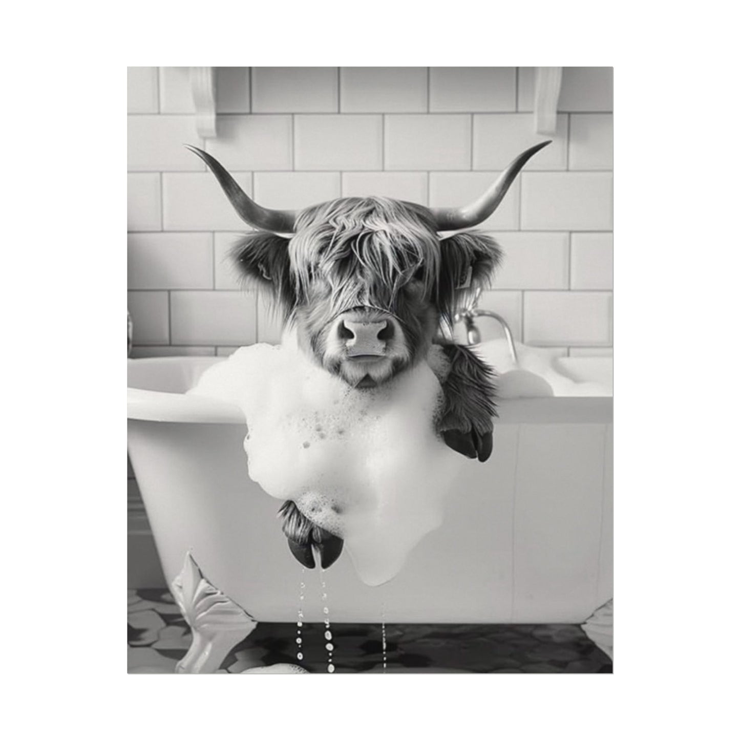 Hoofs & Suds – Western Textured Watercolor Matte Posters