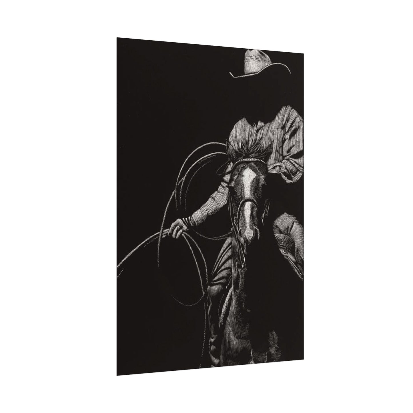 Lasso & Legacy – Western Textured Watercolor Matte Posters