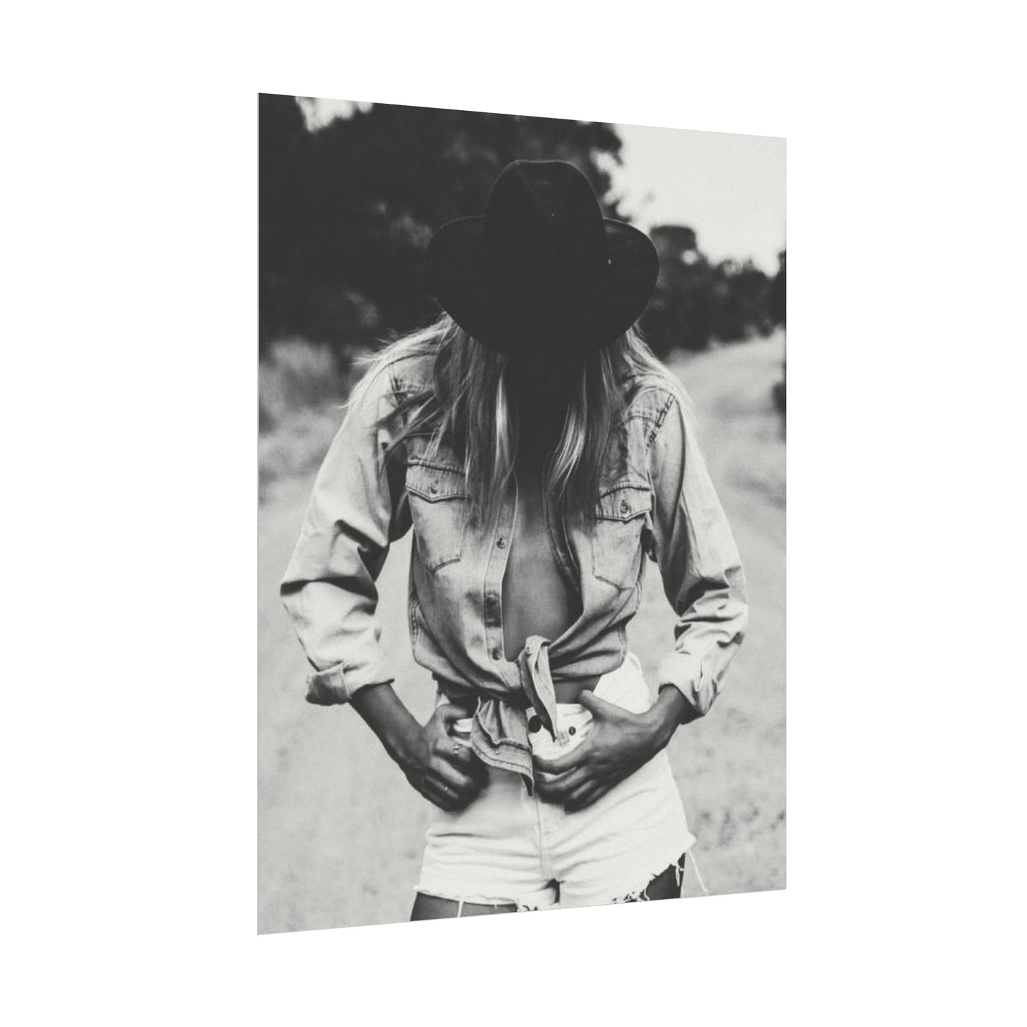 Denim Dreamer– Western Textured Watercolor Matte Posters