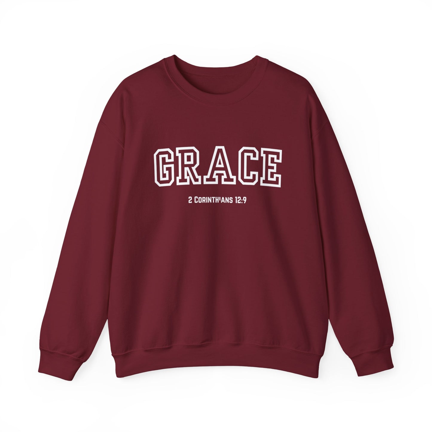 Grace Crewneck Sweatshirt - Comfort in Faith, Unisex Gift, Spiritual Apparel, Inspirational Fashion, Cozy Christian Sweatshirt