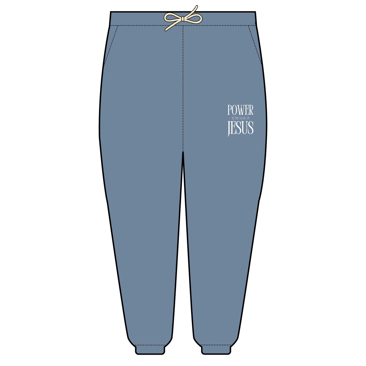 Power in The Name of Jesus Relaxed Embroidered Fleece Sweatpants | Cozy Loungewear, Gifts for Everyone, Comfortable Joggers, Christian, Spiritual WearRelaxed Fit Sweatpants, Unisex Fashion