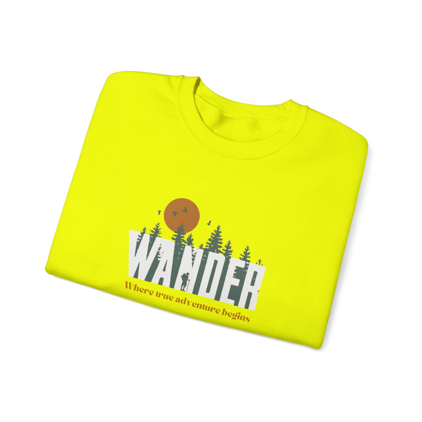 Wander Crewneck Sweatshirt - Cozy Adventure Sweater for Nature Lovers, Perfect for Camping, Travel, Gifts
