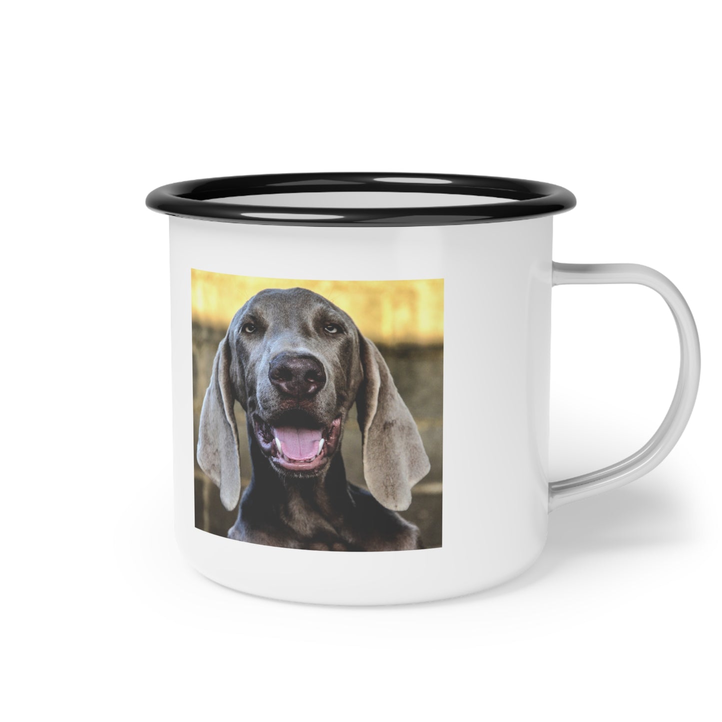 Personalized Dog Camp Mug, Enamel Camp Cup for Dog Lovers, Outdoor Coffee Cup, Pet Gift, Camping Gear, Animal Lover's Mug