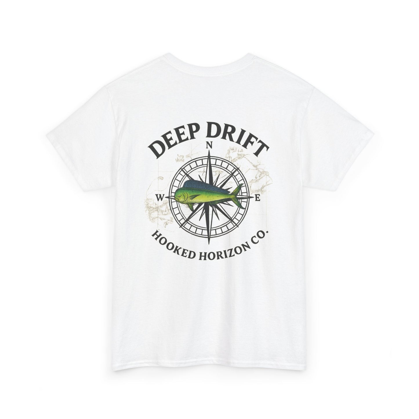 Compass Fishing T‑Shirt — "Deep Drift" Compass Design by Hooked Horizon Co.