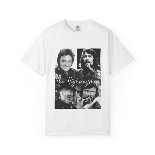 The Highwaymen Unisex Garment-Dyed T-Shirt, Vintage Music Tee, Country Music Apparel, Gift for Music Lovers, Concert Shirt