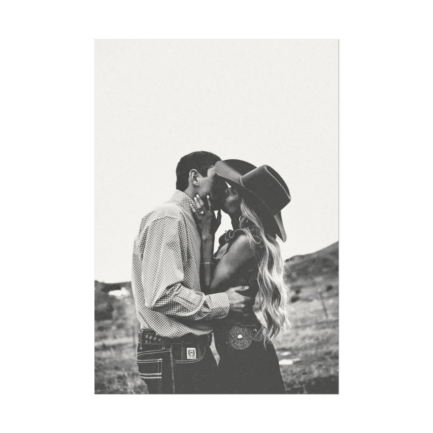 True Loves Kiss – Western Textured Watercolor Matte Posters