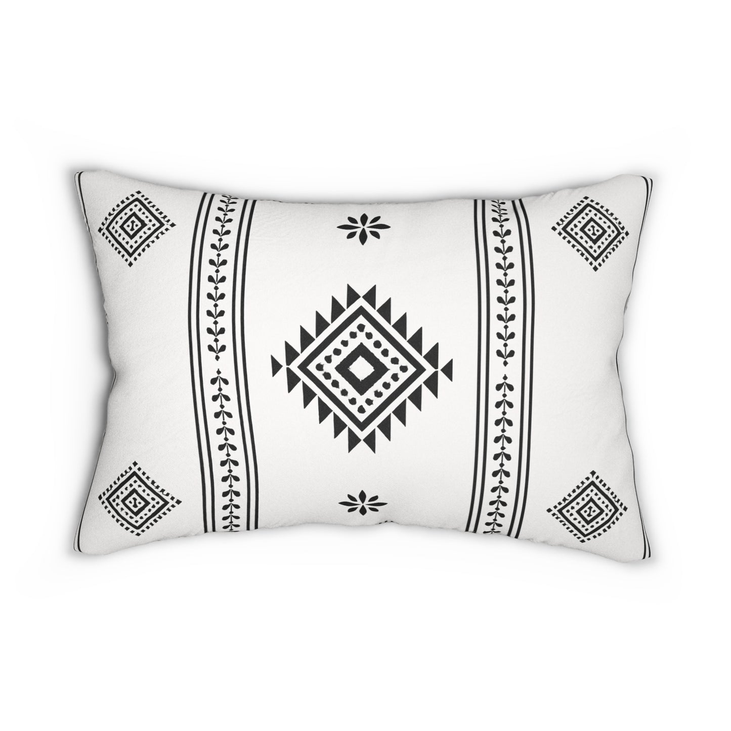 2 In 1 White & Black Western Pattern Lumbar Pillow, Farmhouse Decor, Cozy Home Accent, Unique Gift for Animal Lovers, Boho Cushion
