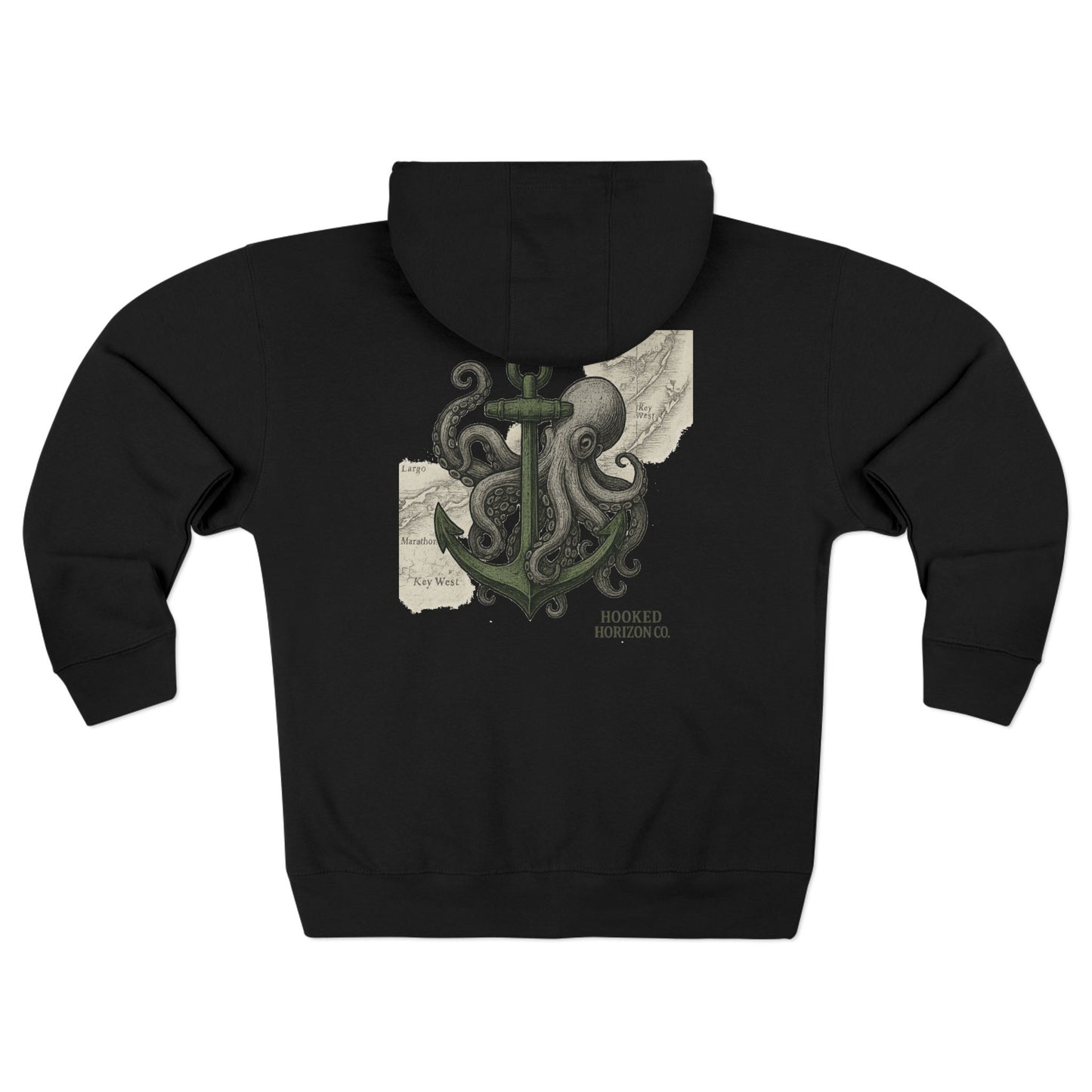 Kraken Key West Unisex Zip Hoodie for Ocean Lovers, Nautical Fashion, Cool Weather Gear, Everyday Comfort, Perfect Gift