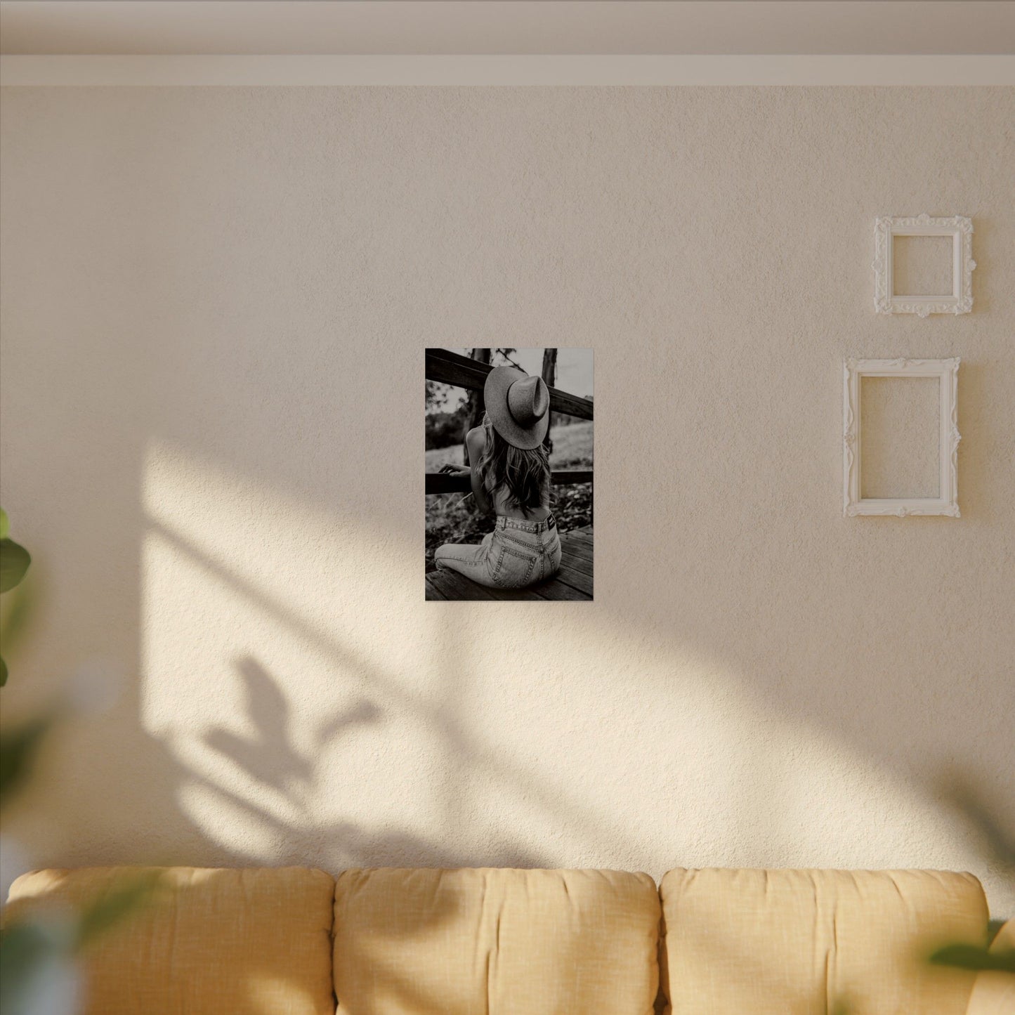 Babys Got Her Blue Jeans On – Western Textured Watercolor Matte Posters