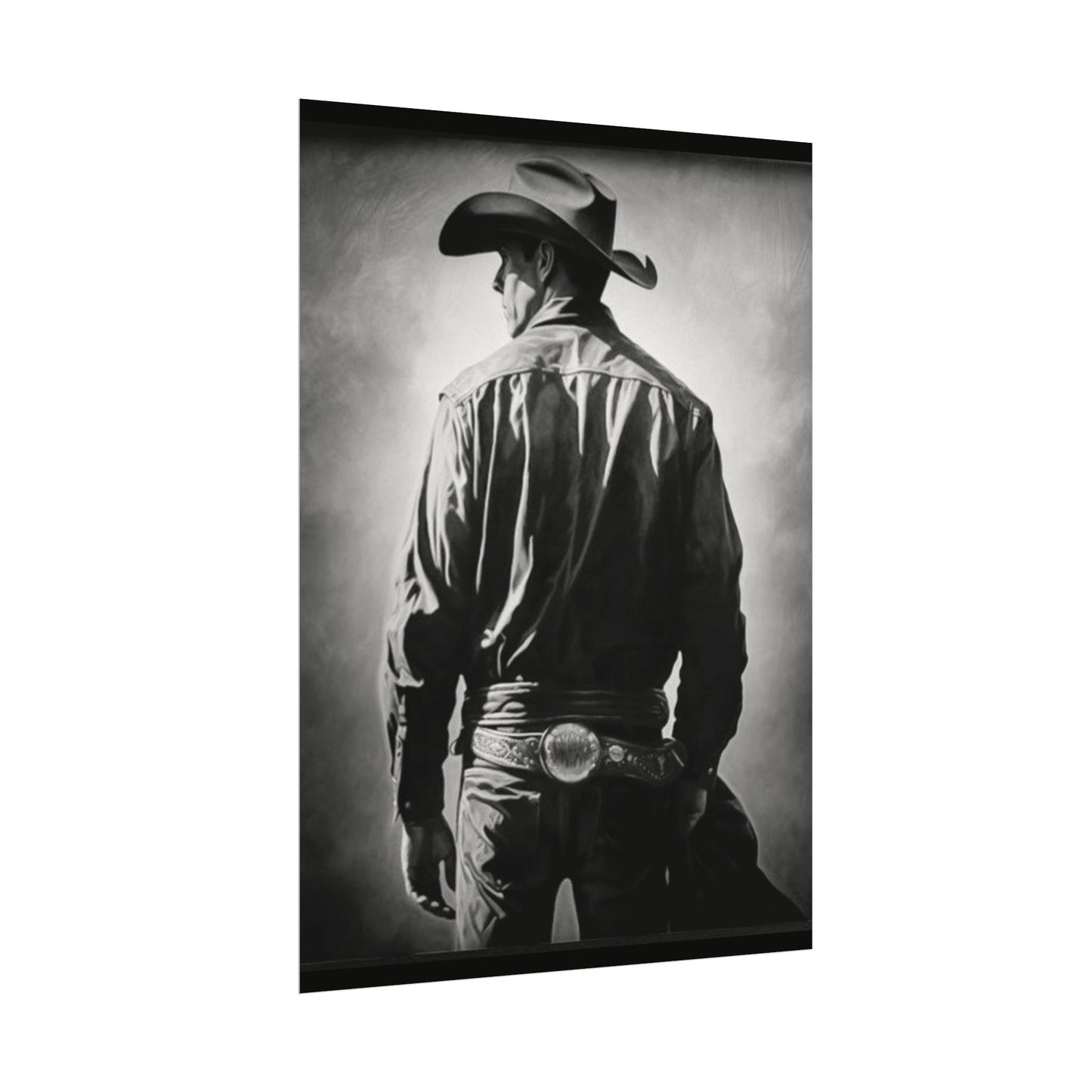 The Lone Rider – Western Textured Watercolor Matte Posters