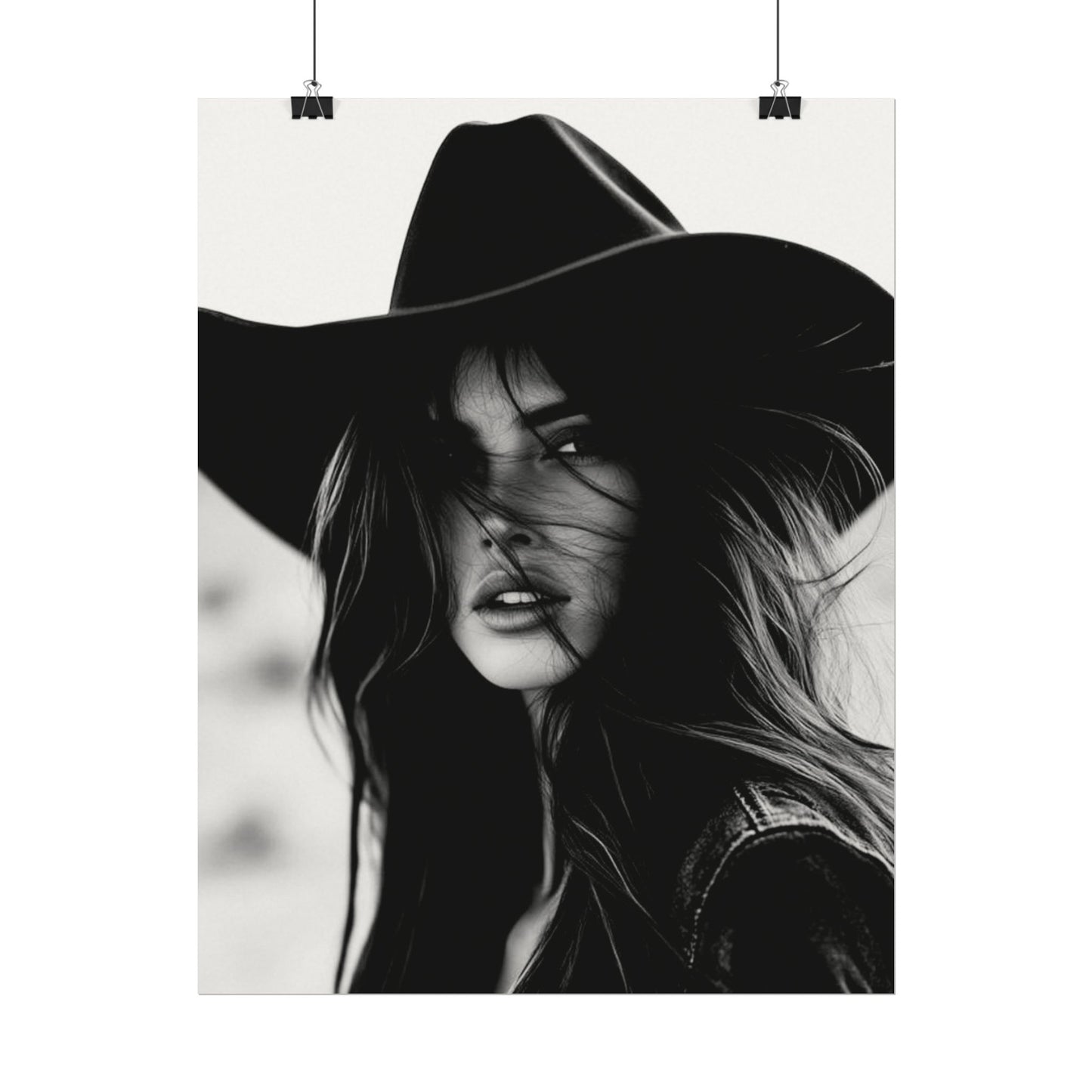 Smoldering Gaze – Western Textured Watercolor Matte Posters