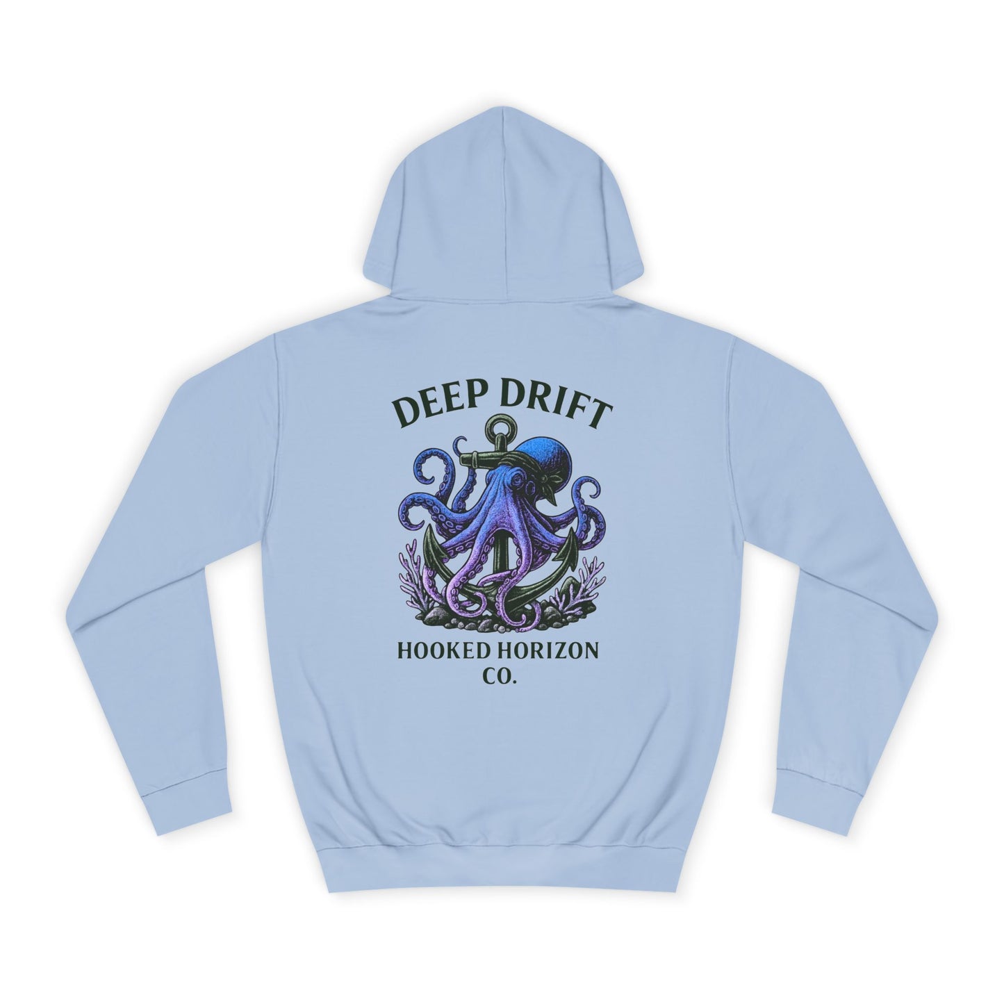 Deep Drift Octopus Unisex College Hoodie, Cozy College Sweatshirt, Nautical Hoodie Gift, Ocean Lover Apparel, Beach Theme Fashion