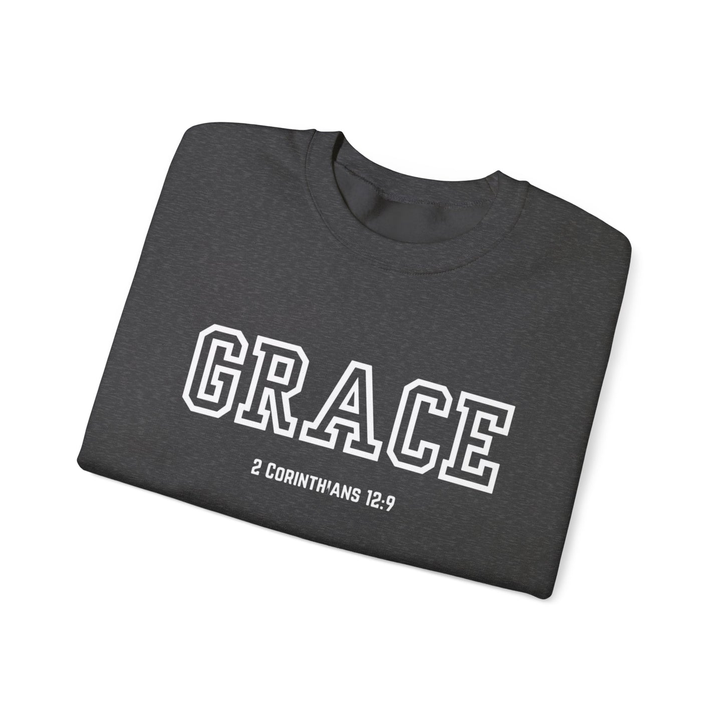 Grace Crewneck Sweatshirt - Comfort in Faith, Unisex Gift, Spiritual Apparel, Inspirational Fashion, Cozy Christian Sweatshirt