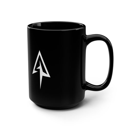 Modern Minimalist Black Mug, 15oz Coffee Cup for Gamers, Unique Gift for Him/Her, Office Decor, Birthday Present, Customizable