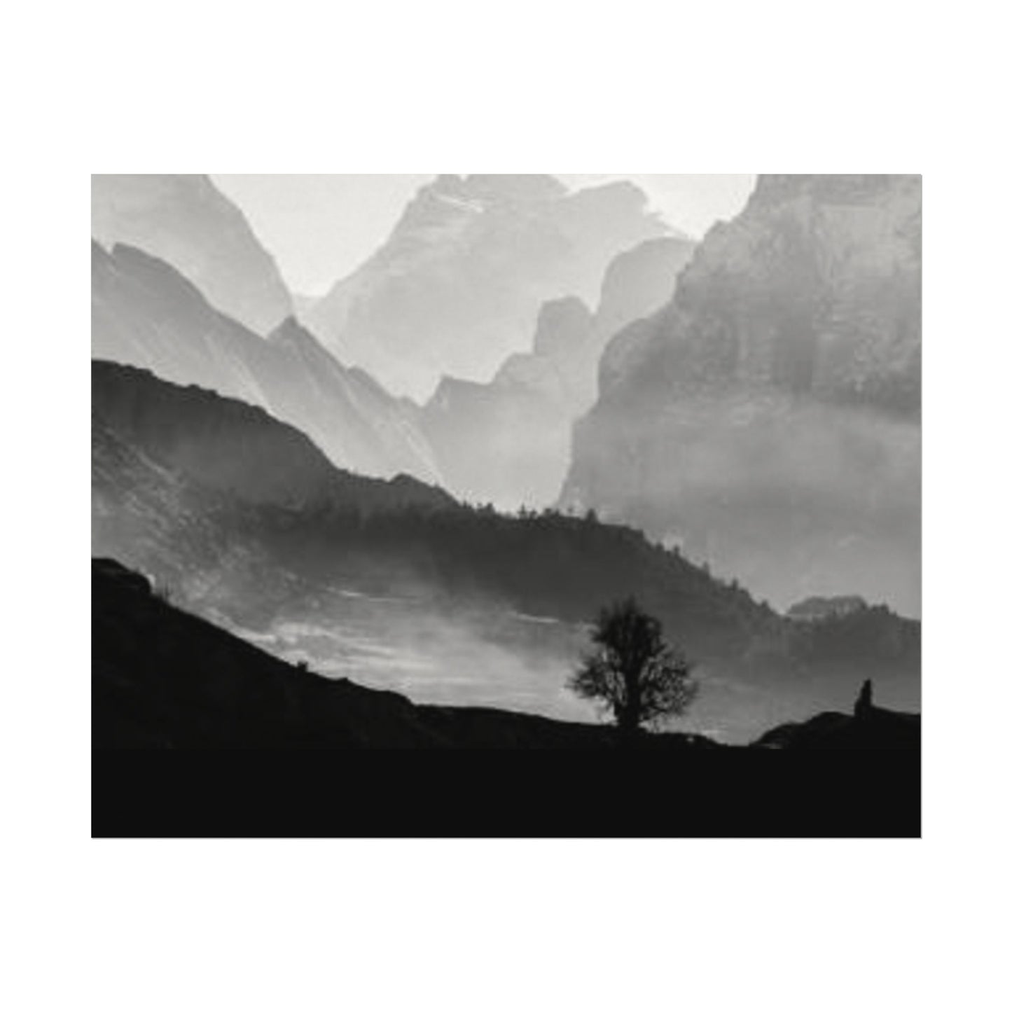 Cascading Mountains– Western Textured Watercolor Matte Posters