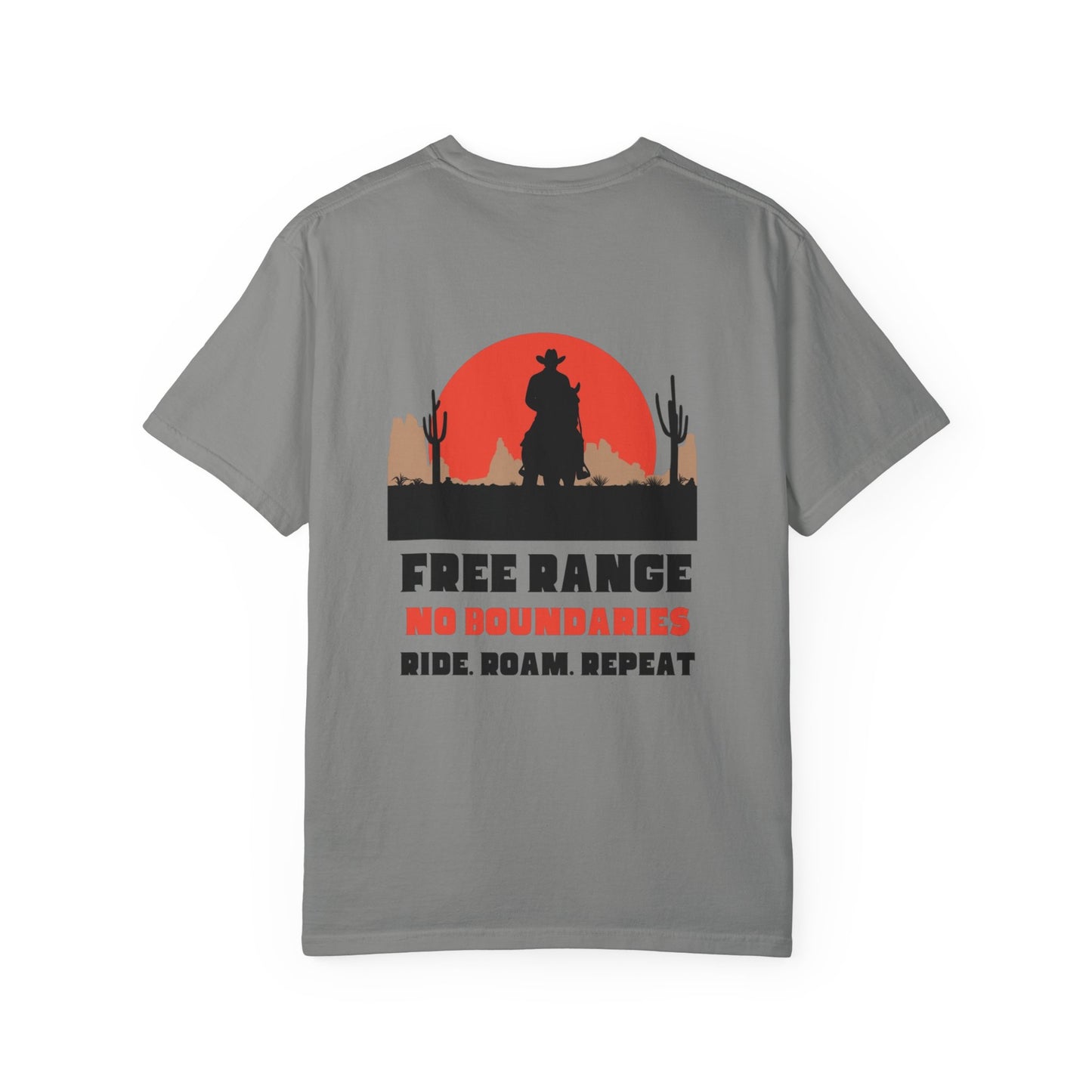 Free Range Rancher Mountain T-Shirt - Western Gift, Nature Lover Tee, Unisex Cotton Shirt