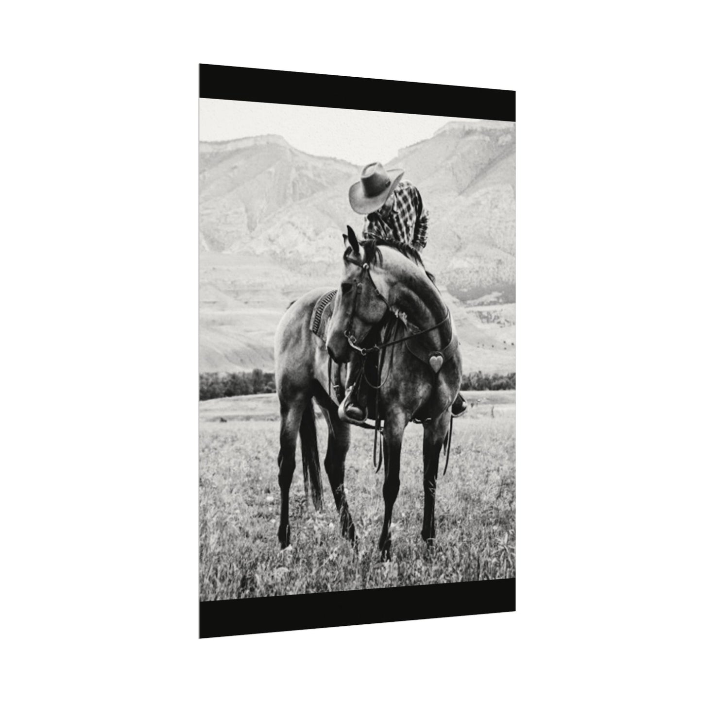Love In The Saddle – Western Textured Watercolor Matte Posters